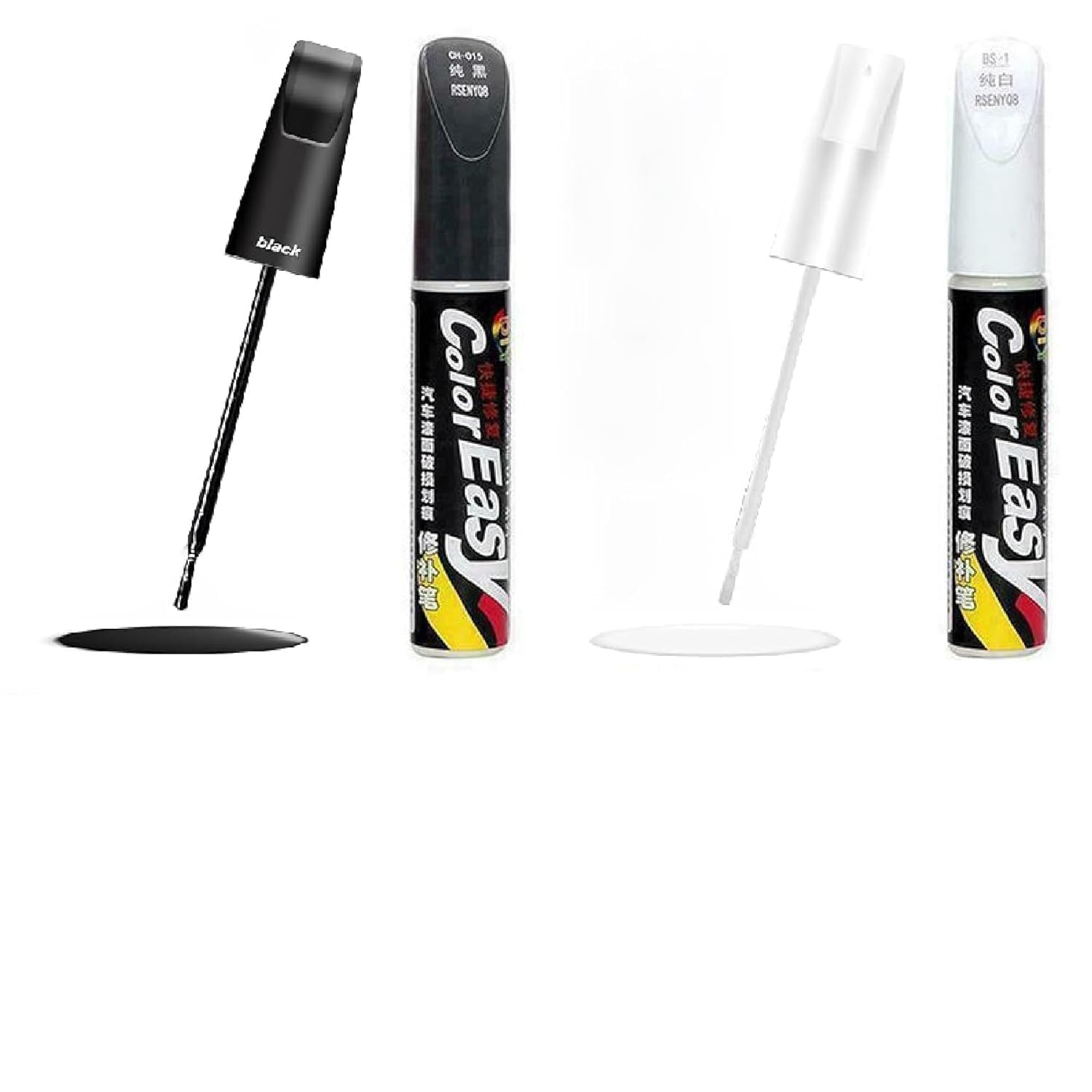 Car Scratch Remover Touch Up Paint Pen (Black) - 2 in 1 Automotive Scratch Repair for Deep Scratches - Special-Purpose Universal (White And Black)-image-7