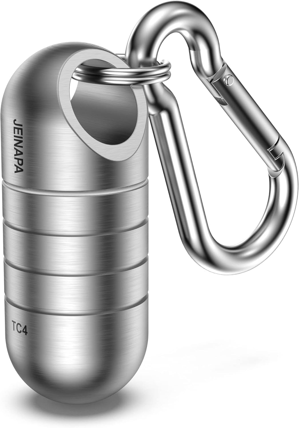 Small Pill Holder Keychain, JEINAPA Titanium Waterproof