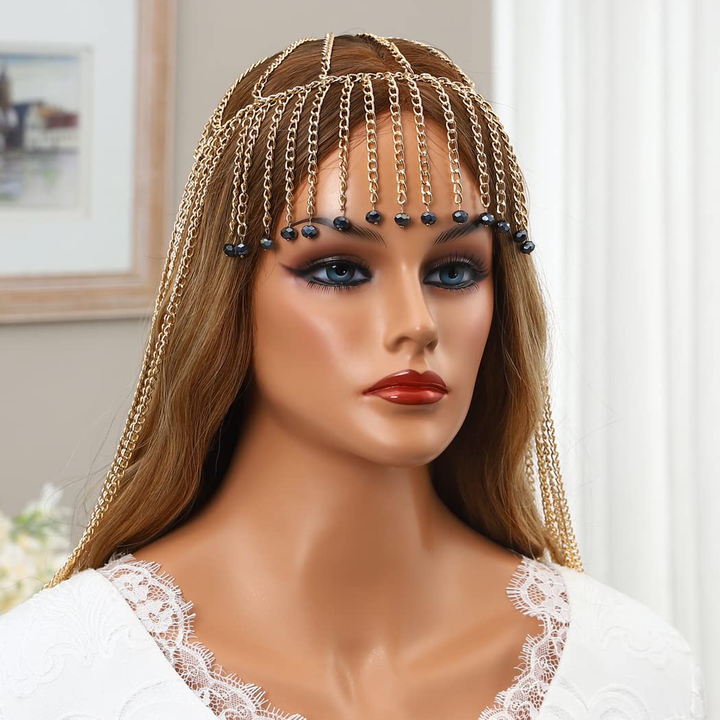 Amazon.co.jp: Sakytal ゴールド エジプト ヘッドピース タッセル