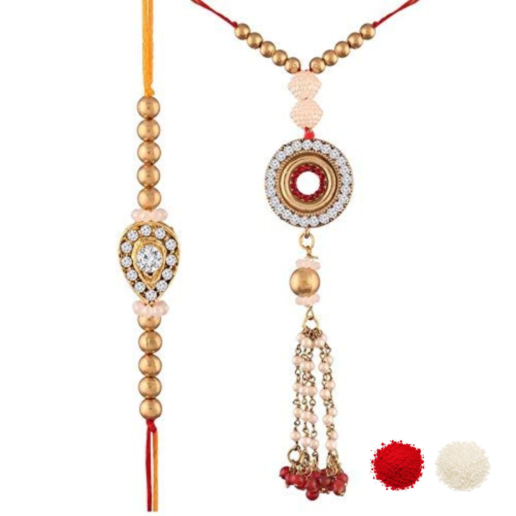 Non-precious Metal Gold Plated and Rakhi Set for Men's & Boy's-image-37
