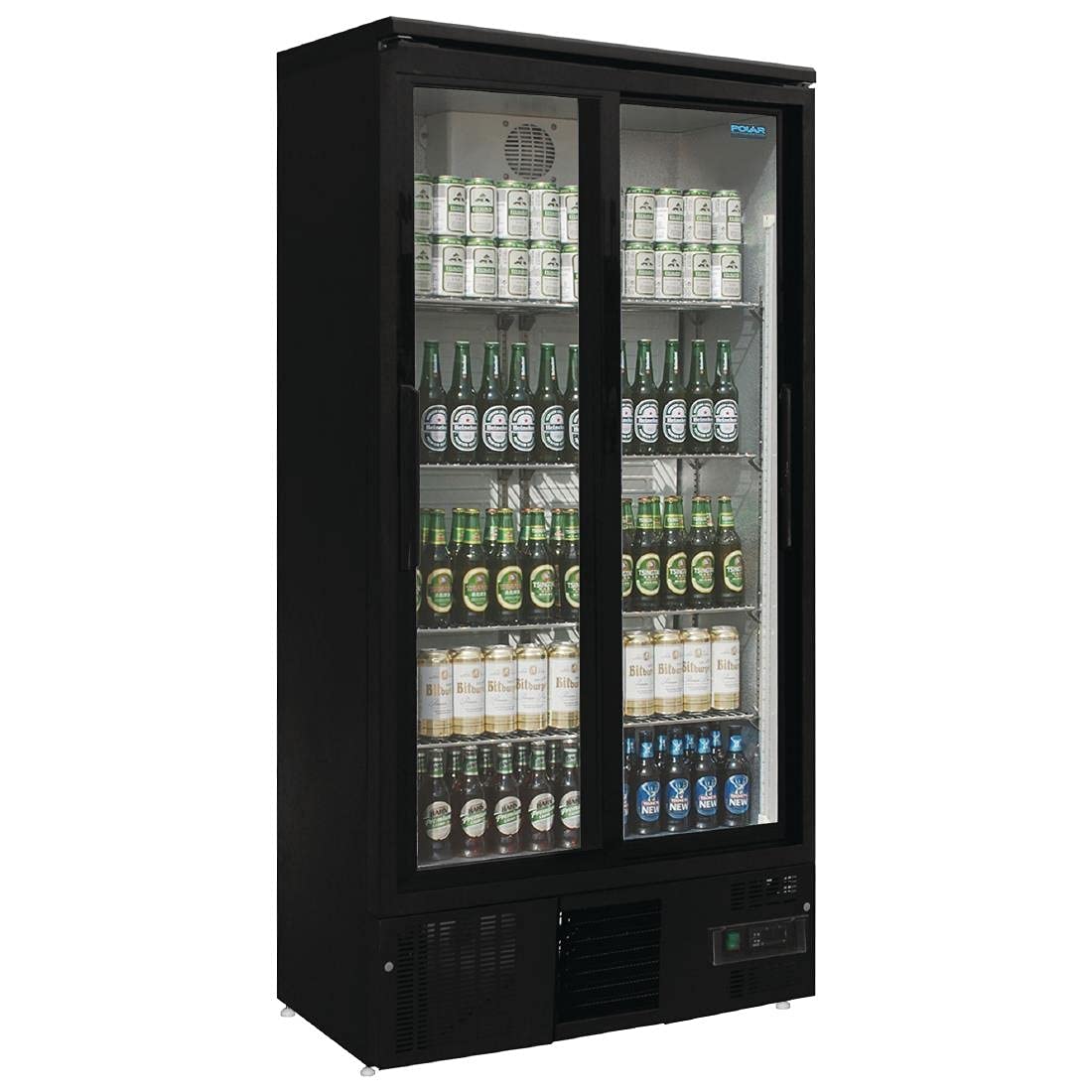 Polar gj448 vertical Back Barra deslizante doble puerta refrigerador, 490 L