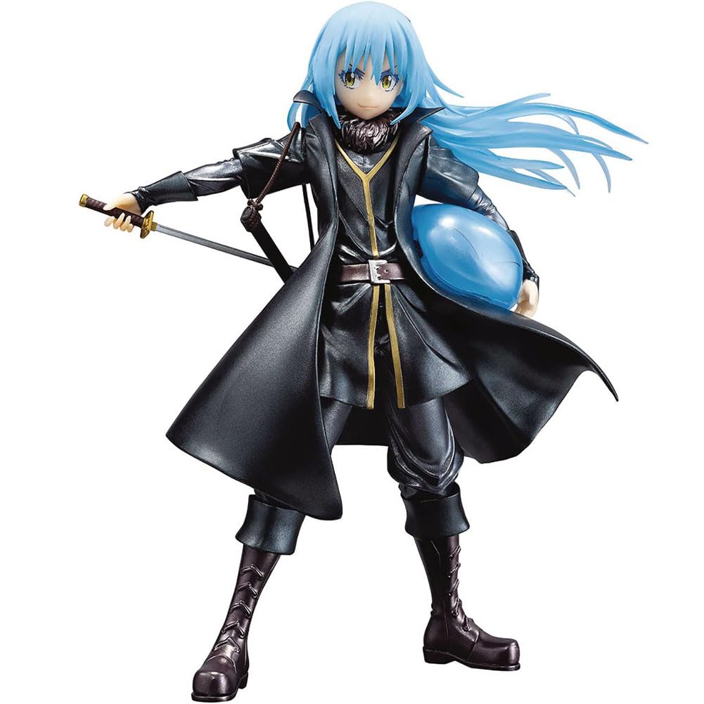 Rimuru Figur Modell Diaburo Actionfigur Anime Figur Veldla Tempest/Gobuta Figur Statue, Blaues Haar Trenchcoat Schwert Draw Stehposition PVC Skulptur Dekoration Sammlerstück Geschenk 21 cm