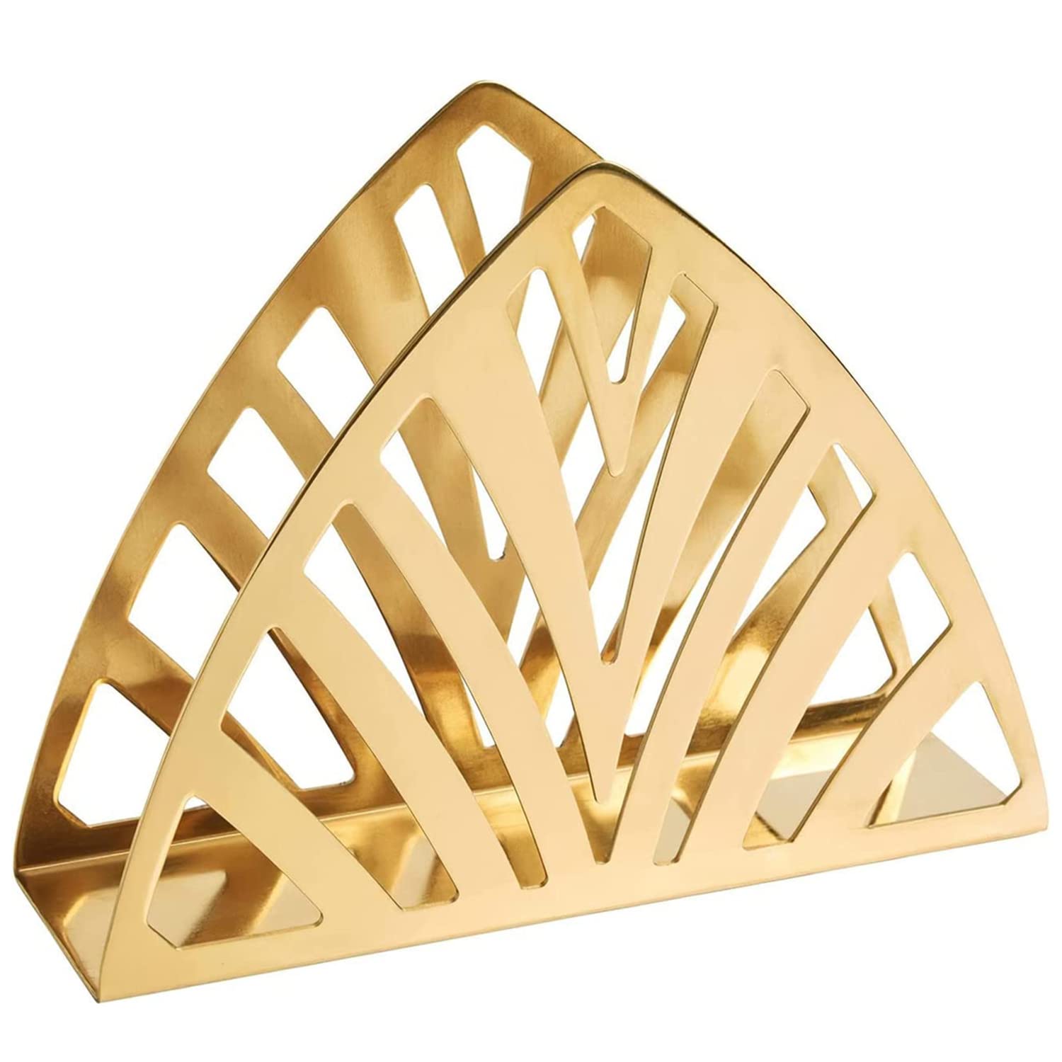 Lot De 2 Porte-Serviettes Triangulaires Dorés – Métal Élégant Pour Table Cuisine, Restaurant, Pique-Nique
