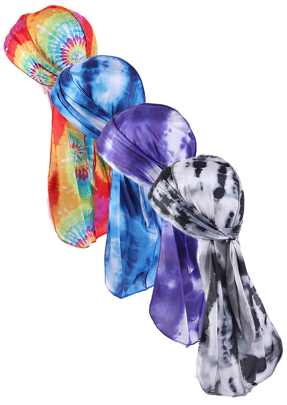 JarseHeraSilk Durag for Men Waves Silky Extra Long Tail Wide Straps Designer Du-rag Do Rags for Waver