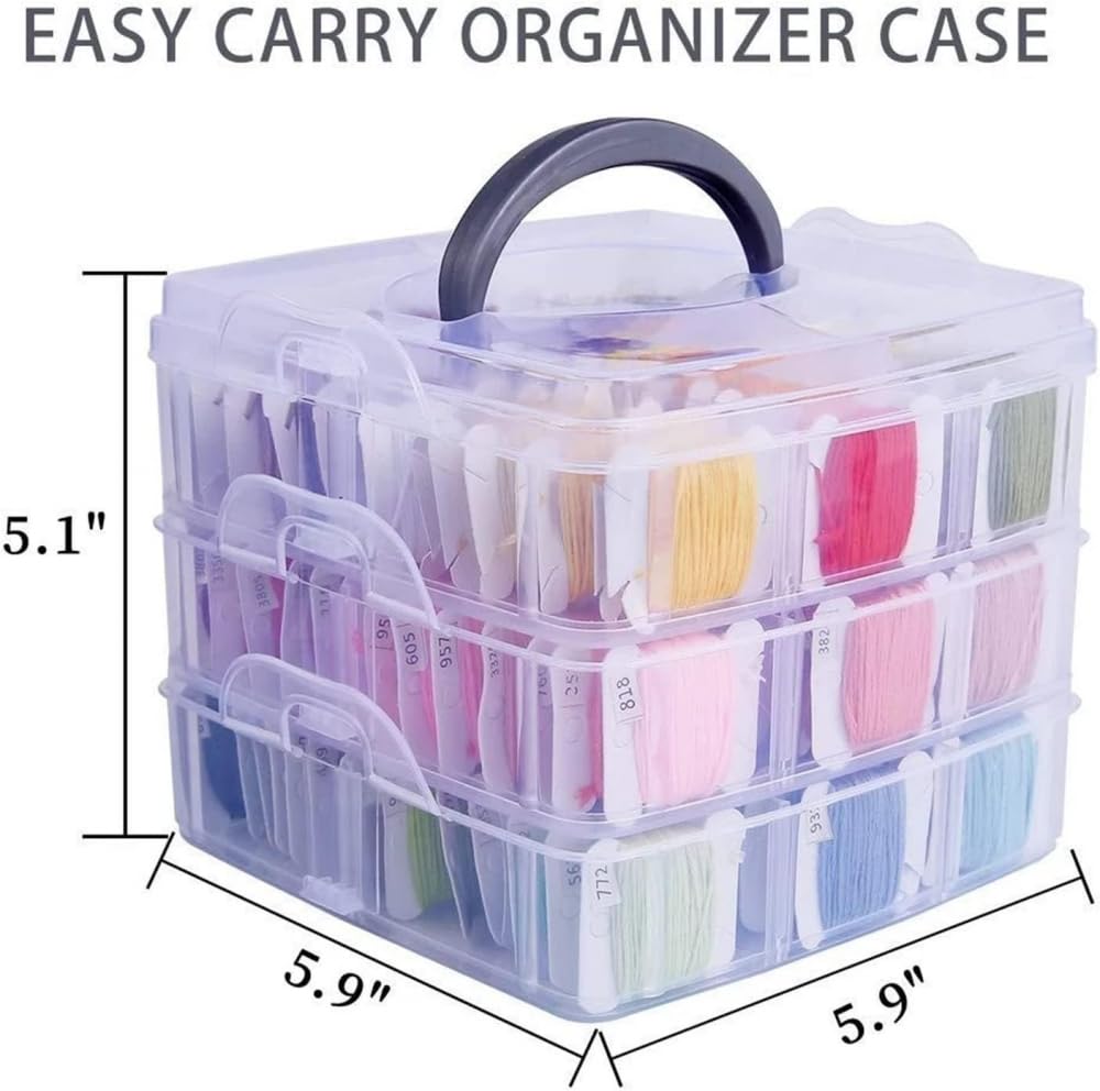 Juego de hilos de bordado de alta tenacidad, 150 colores, hilo de coser con cubos de hilo y tijeras, caja de herramientas