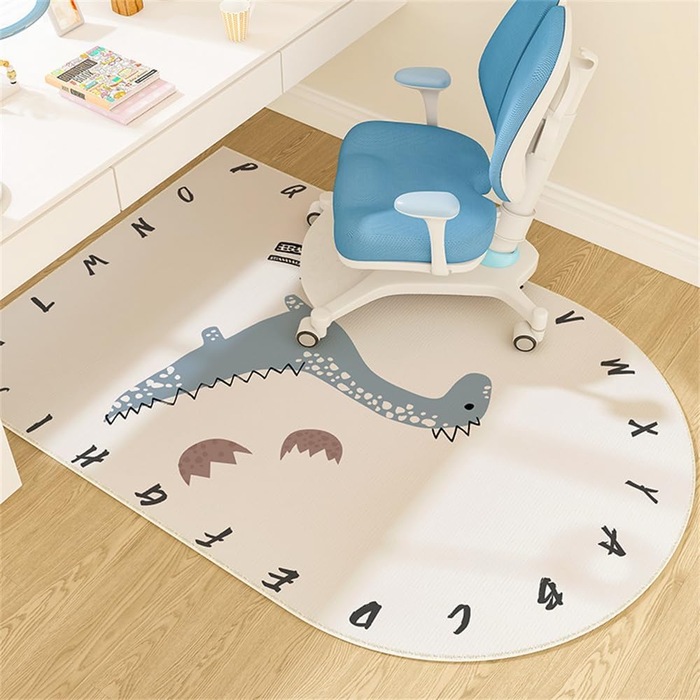 Tapis de chaise de bureau anti-rayures dinosaure 80x120cm pour parquet et bois franc