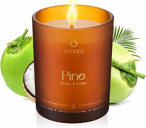 Miniatura 8 de Velas aromáticas de pino de aromaterapia, cera de coco natural para aliviar el estrés, el hogar, meditación, yoga, regalos perfectos para Navidad,