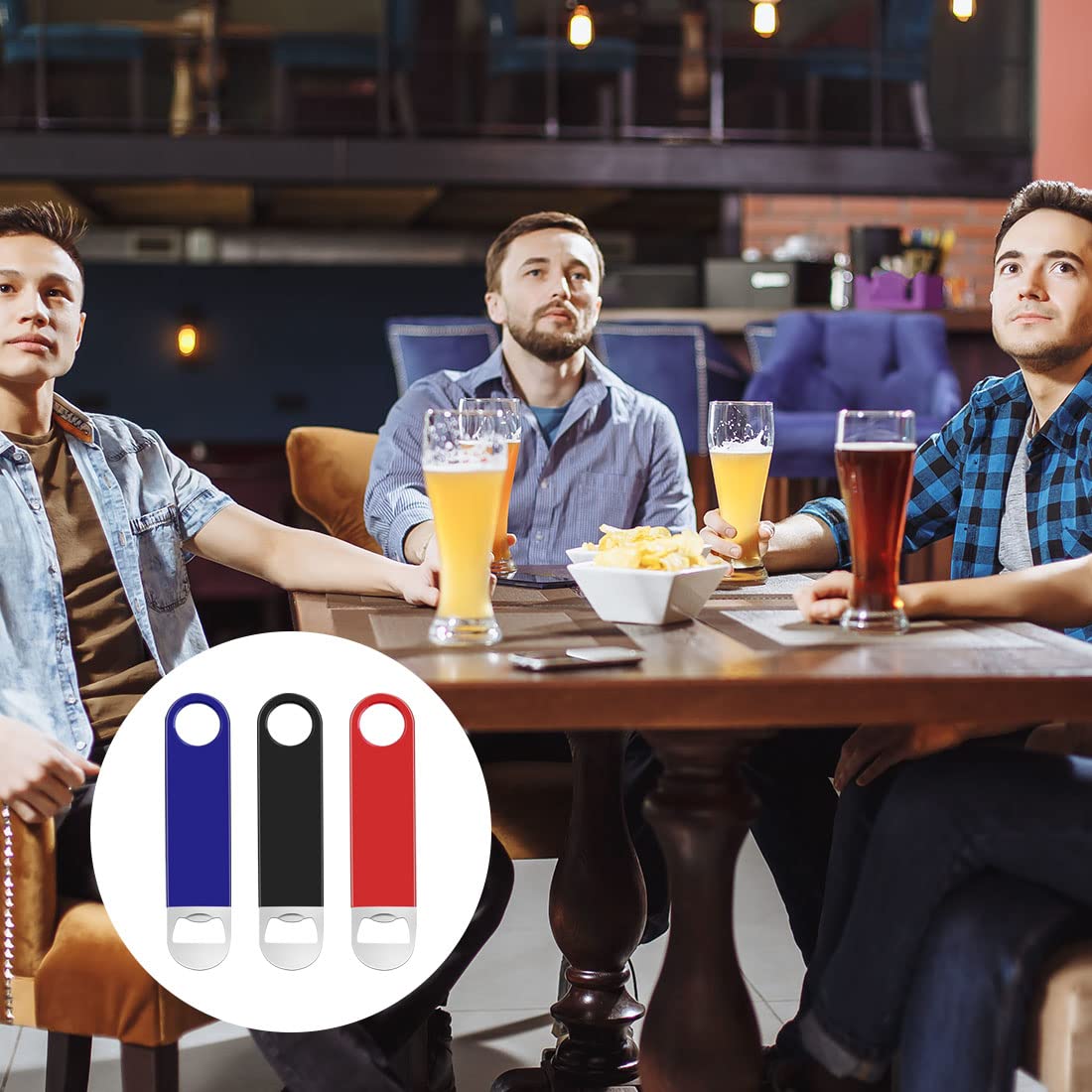 Lot De 5 Ouvre-bouteilles Plats En Acier Inoxydable - 17,7 X 4 Cm