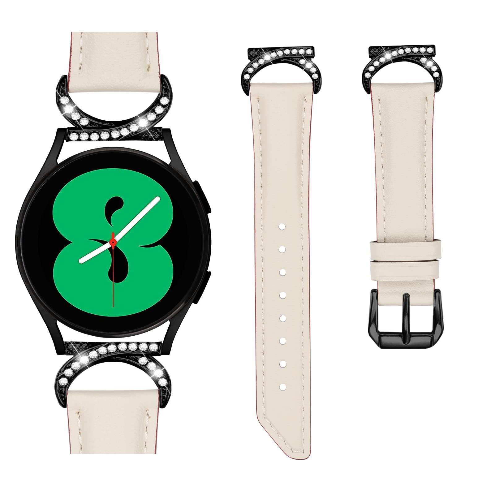 Bracelets de rechange en cuir et métal pour Amazfit GTS 4 Mini, bracelet de montre de rechange pour Amazfit GTR Mini/Bip 3 Pro/GTS 3/GTS 2e/Pop Pro/BIP U (marron)