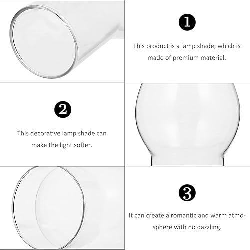 Miniatura 8 de Lámpara de cristal Chimenea Lámpara de aceite Chimenea Pantalla de chimenea de vidrio Pantalla de queroseno Reemplazo de pantallas