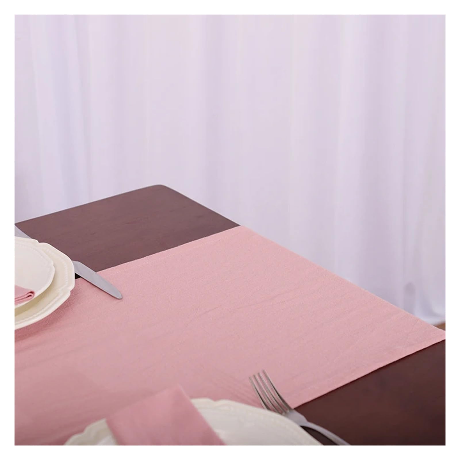 Ruffle Table Runner Cotton Ruffle White Table Runners for Rustic Wedding Decoration Birthday Party Living Room(Blue,30X180CM 1pc)