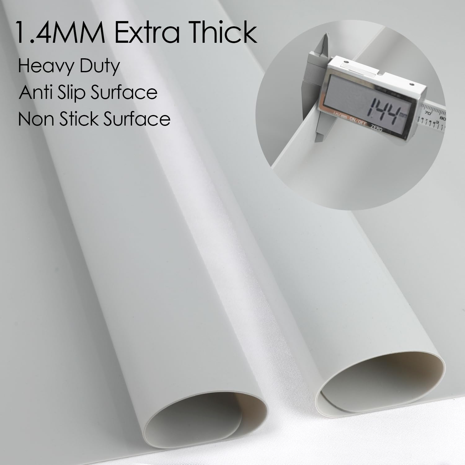 Extra große Silikonmatte, hitzebeständige Matte für Küchentheke, Antihaft-Silikon-Backmatte für Teig und Gebäck, dickes Silikon-Pad, Arbeitsplattenschutz, Grau