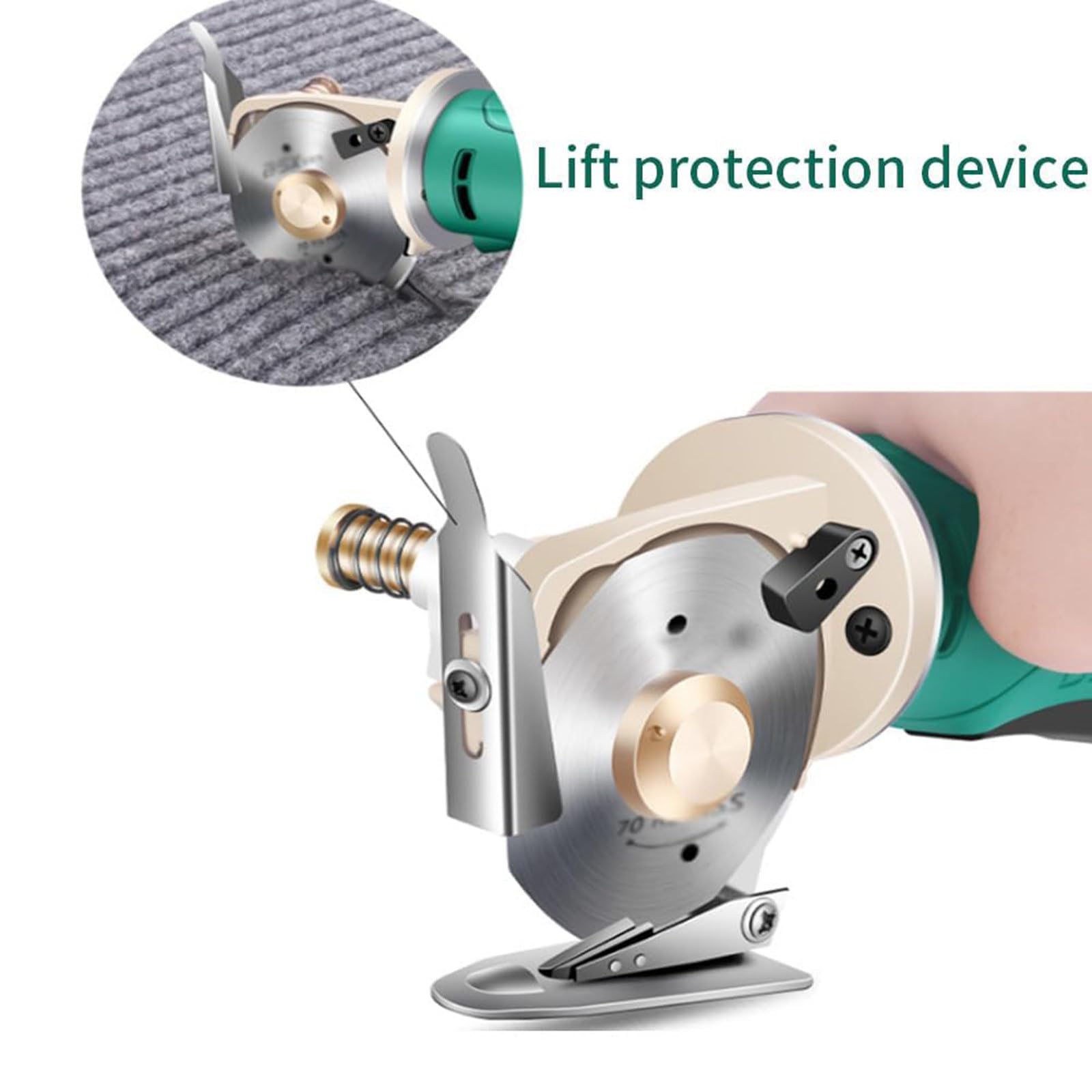 Cortador de tela inalámbrico - Hoja de 90 mm, Tijeras giratorias eléctricas de mano - Grosor máximo de corte de 33 mm, Batería de litio de 4000 Mah - Corte de alfombras de caucho de cuero textil, 2 ba