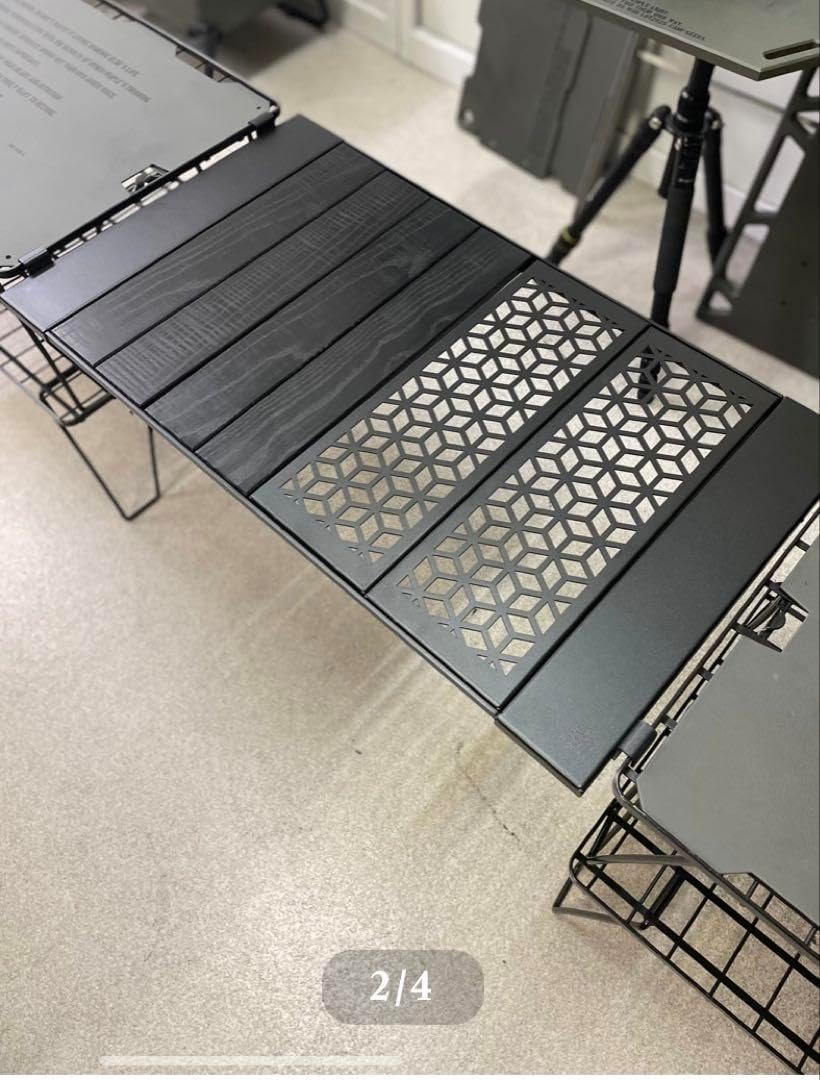 Kookieキャンプギークスブリッジトップ　ナラブラック×レーザー天板 Kookieキャンプギークスブリッジトップ ナラブラック×レーザー天