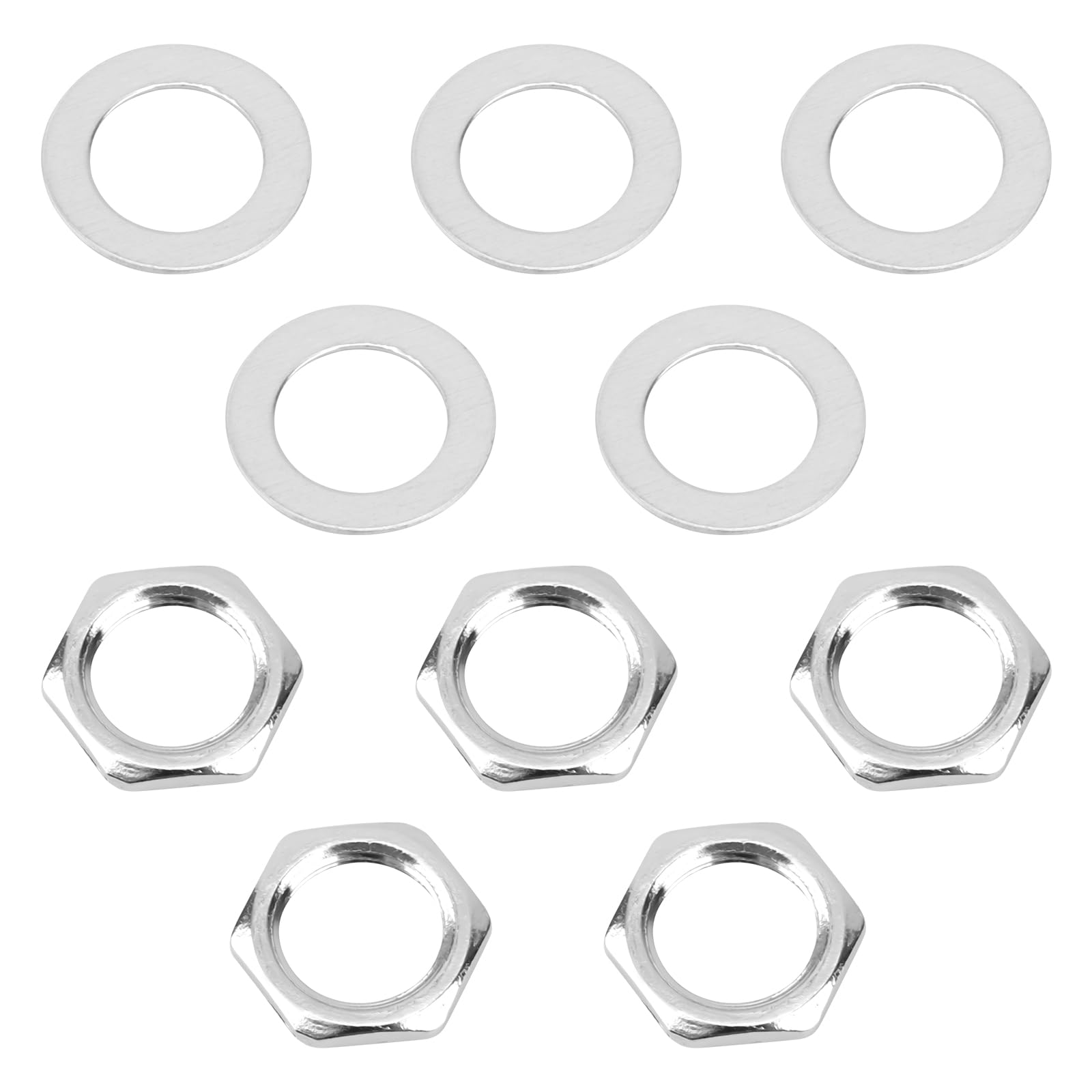 5 Sets Guitar Jack Nut and Washer Kit, 3/8