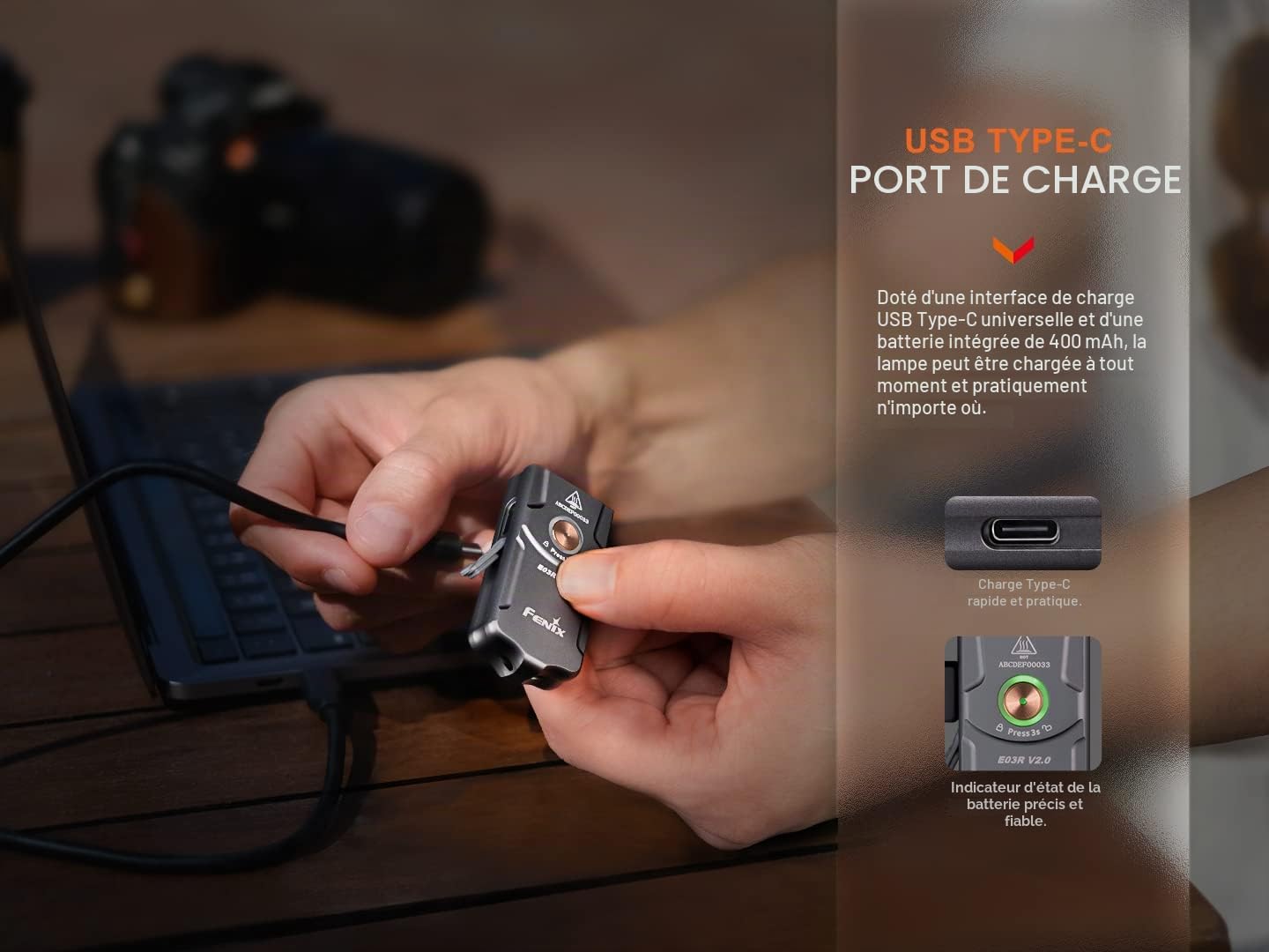 Fenix PD36R Pro Lampe torche tactique rechargeable + E03R V2.0 Édition canadienne