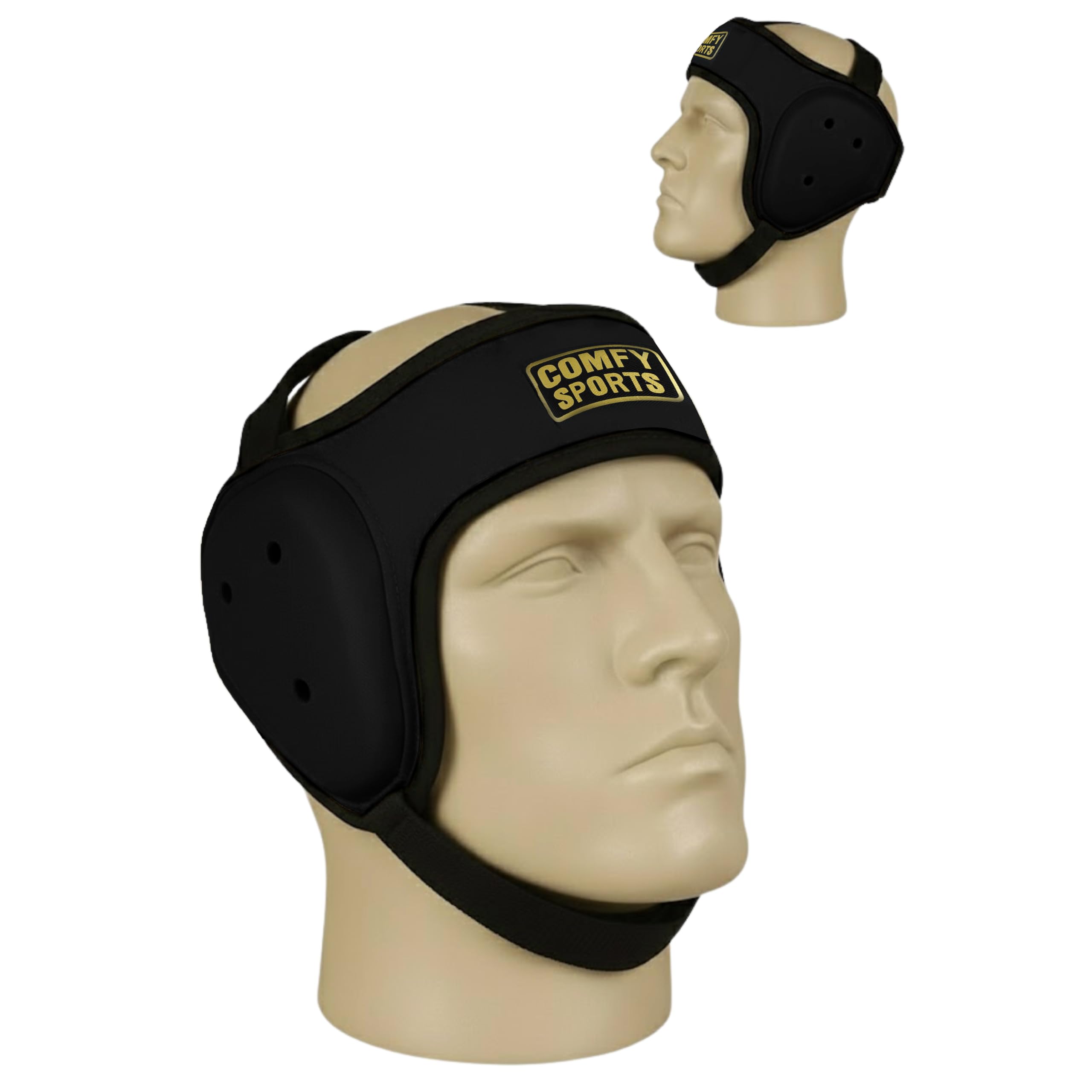 Comfy Earmuffs Wrestling, Grappling, MMA, BJJ, Rugby, Ear Guard Martial Arts Cauliflower Protection Helmet BJJ Headgear (Black)