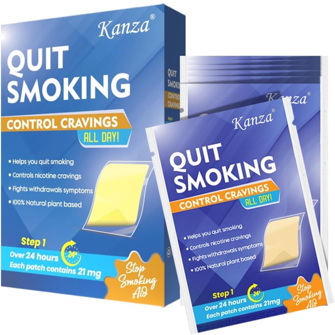 KANZA - Quit Smoking Patches | Control Craving Through Out The Day | Nicotine Transdermal Smoking Patches | Quit Smoking Aid | Quit Smoking Products | Quit Smoking in Simple Steps (7 Patches)