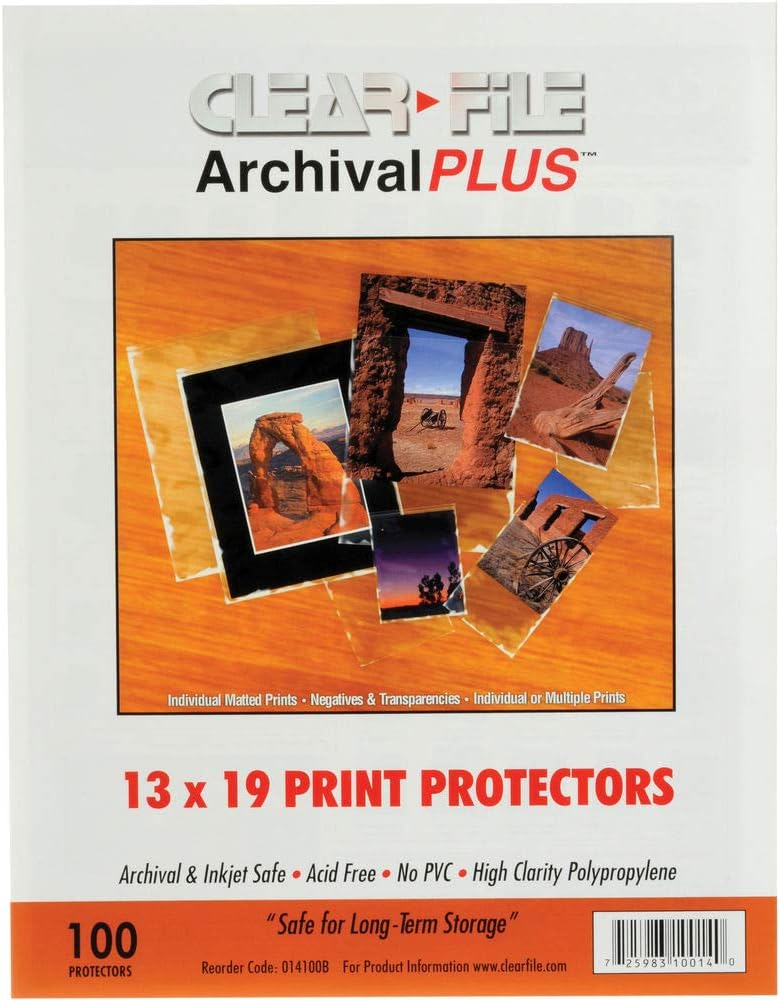 Archival-Plus Print Protector, 13 x 19" - 100 Pack, 014100B, ARCHIVAL STORAGE-for Prints