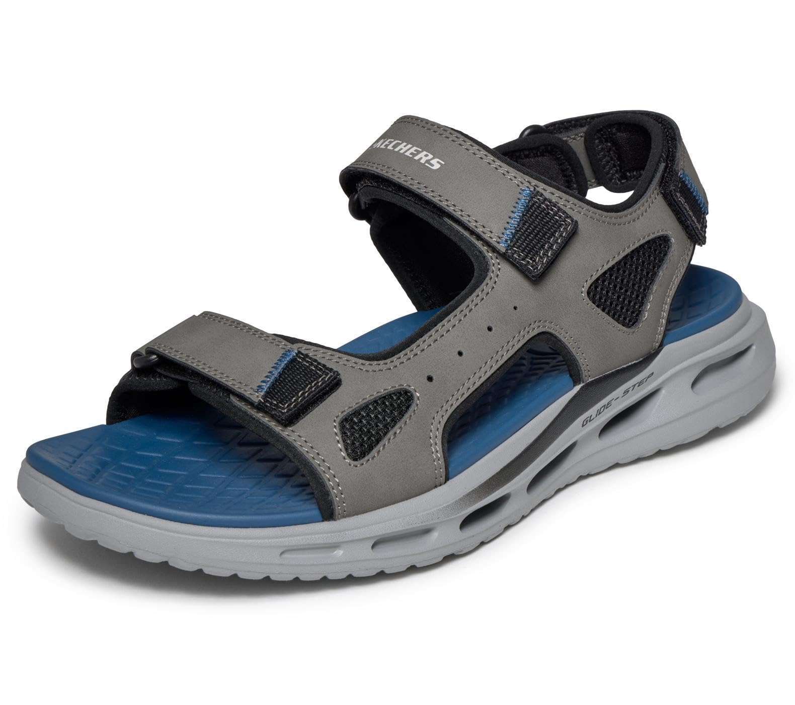 Skechers Men's Grey Flat Sandals in Size 9, Sports Direct