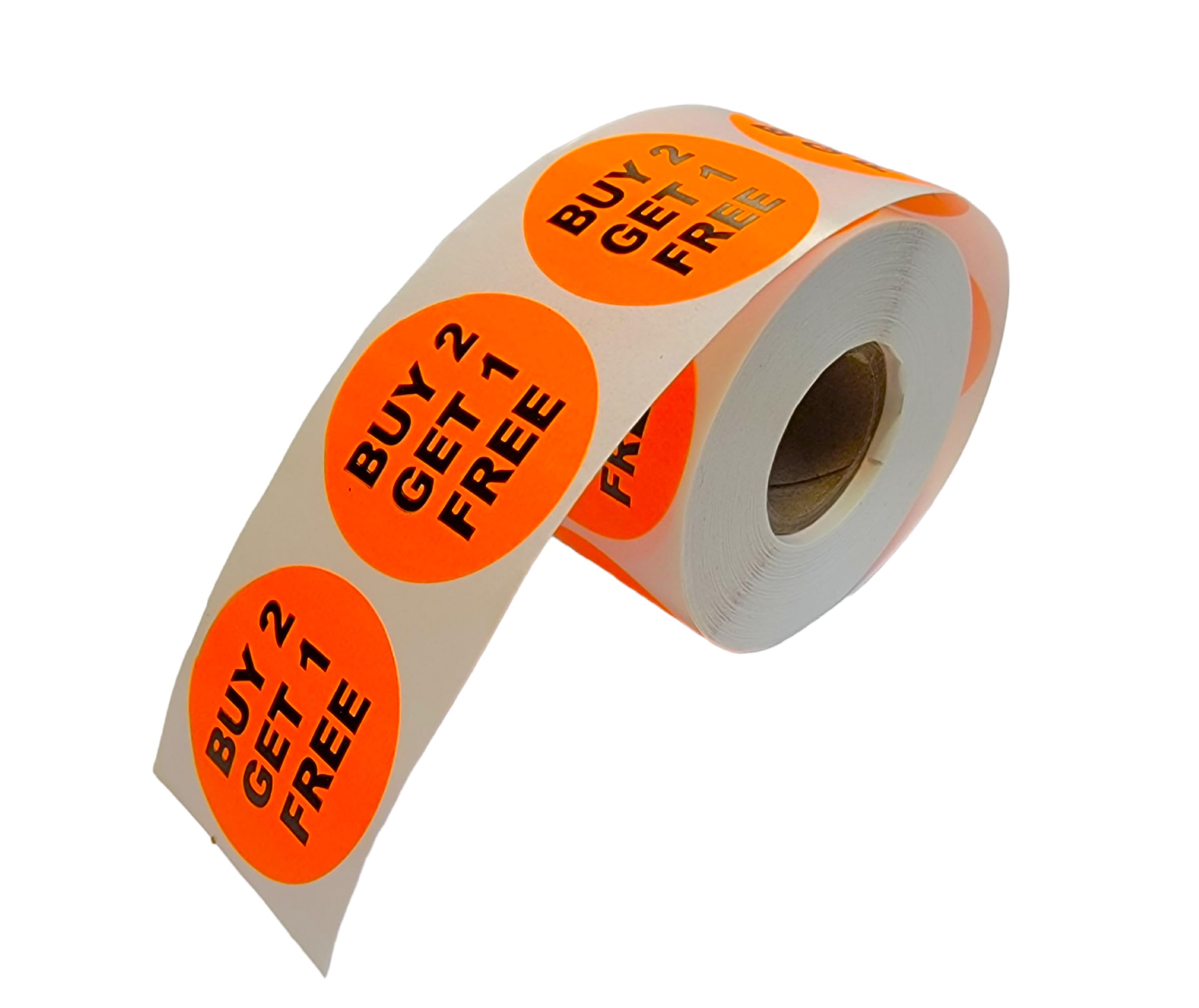 Buy 2 Get 1 Labels for Pricing Discount Sale BOGO Supermarket Stickers Orange 1.5-inch Round Self Adhesive Pack of 1000