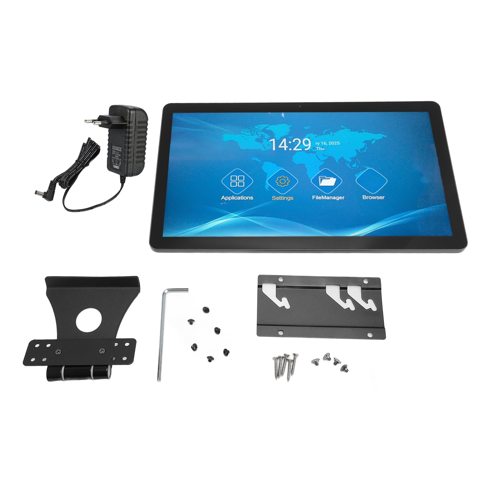 Cuifati 15,6 "Digitalkalender CHORE -Diagramm, 1920 X 1080p Full HD Touchscreen Smart Family Planer mit 5MP HD -Kamera, Digitaler Kalender für Familienpläne Anzeigen (EU-Stecker)