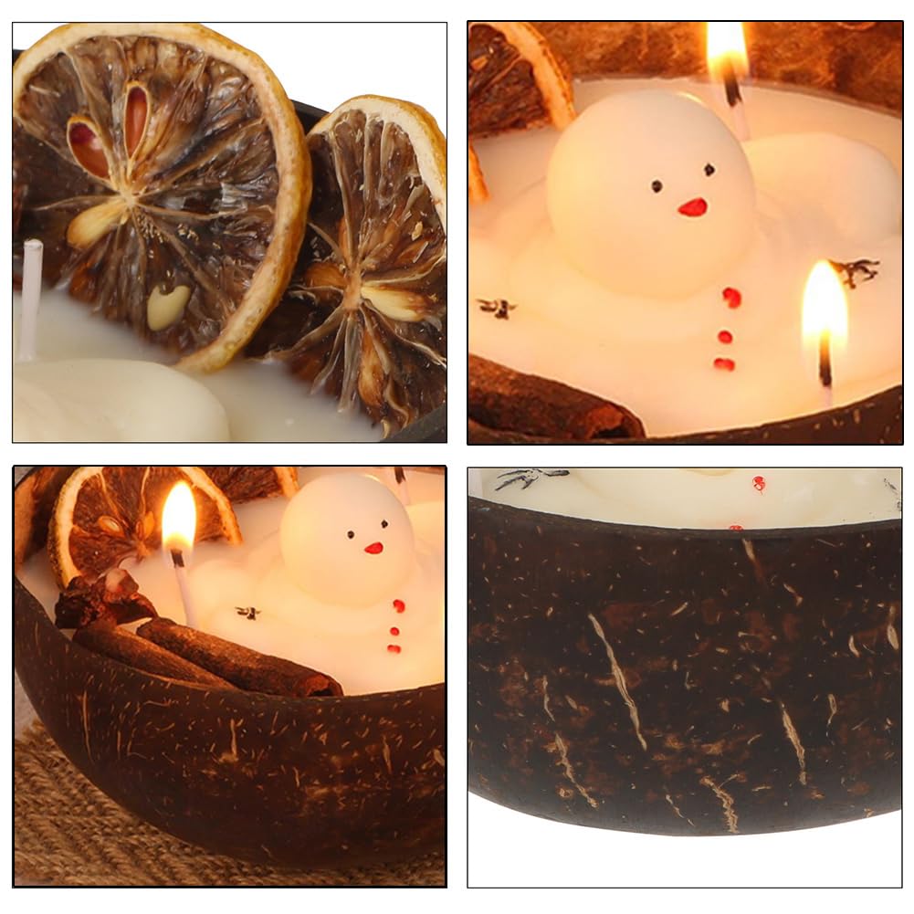 Vela de Cera de Soja perfumada con y muñeco de Nieve derretido navideño para aromaterapia y decoración