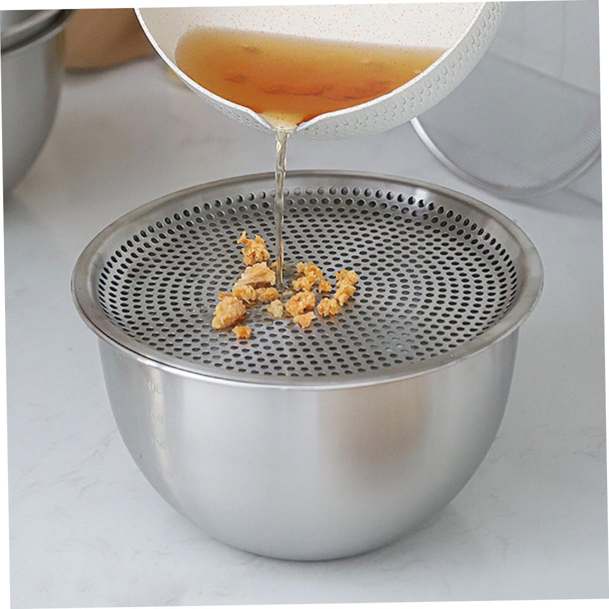 Stainless Steel Rice Strainer Basin Multipurpose Vegetable Colander with Smooth Edges Convenient Washing Bowls for Kitchen Food Prep and Draining Space-saving Cooking Strainers