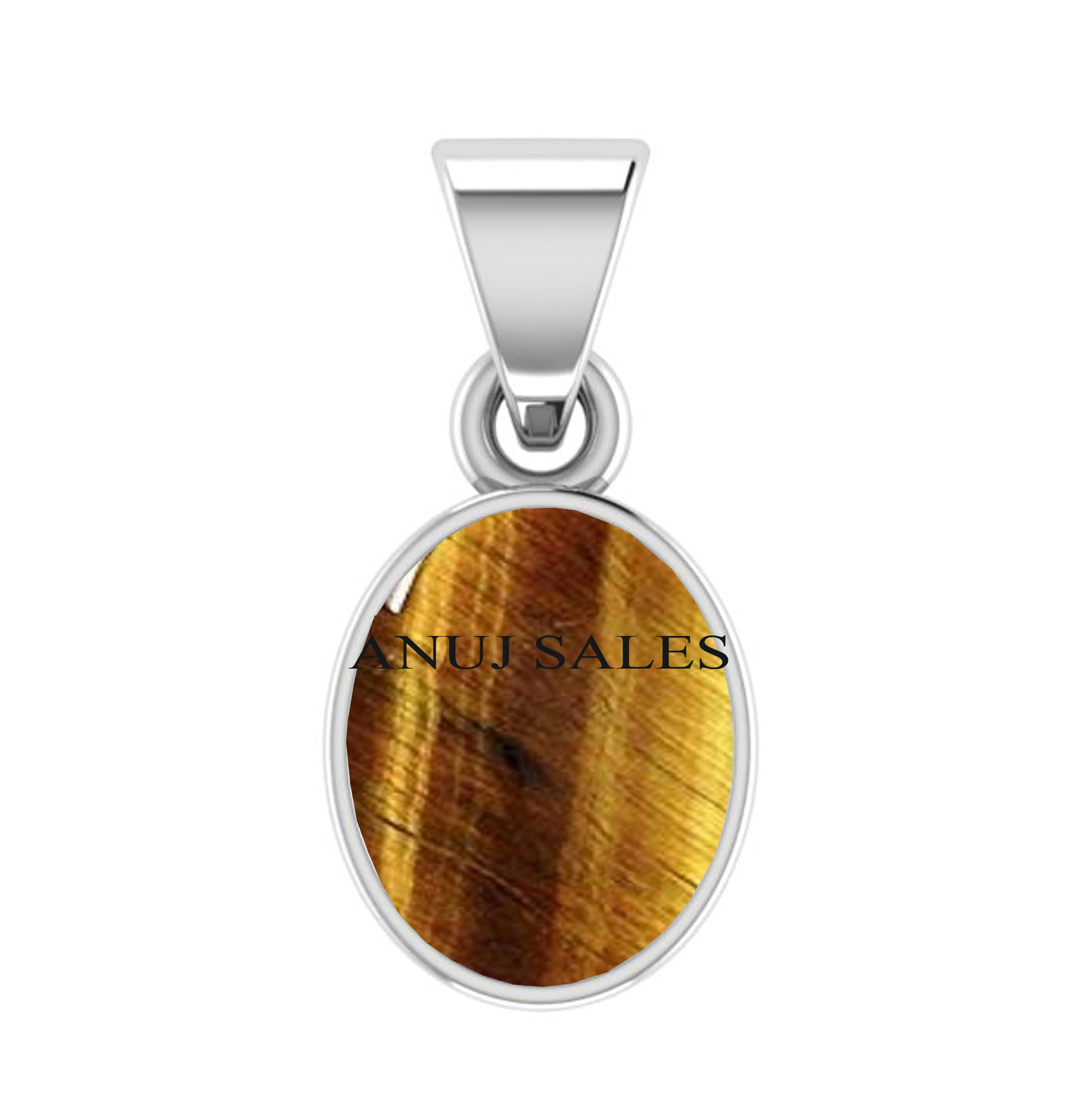 anuj sales 7.25 Ratti Tiger's Eye Stone Ashtadhatu Pendant Certified Natural Tiger's Eye and Silver Plated Locket Unheated and Untreated Gems for Astrological Purpose for Men and Women-picture-18