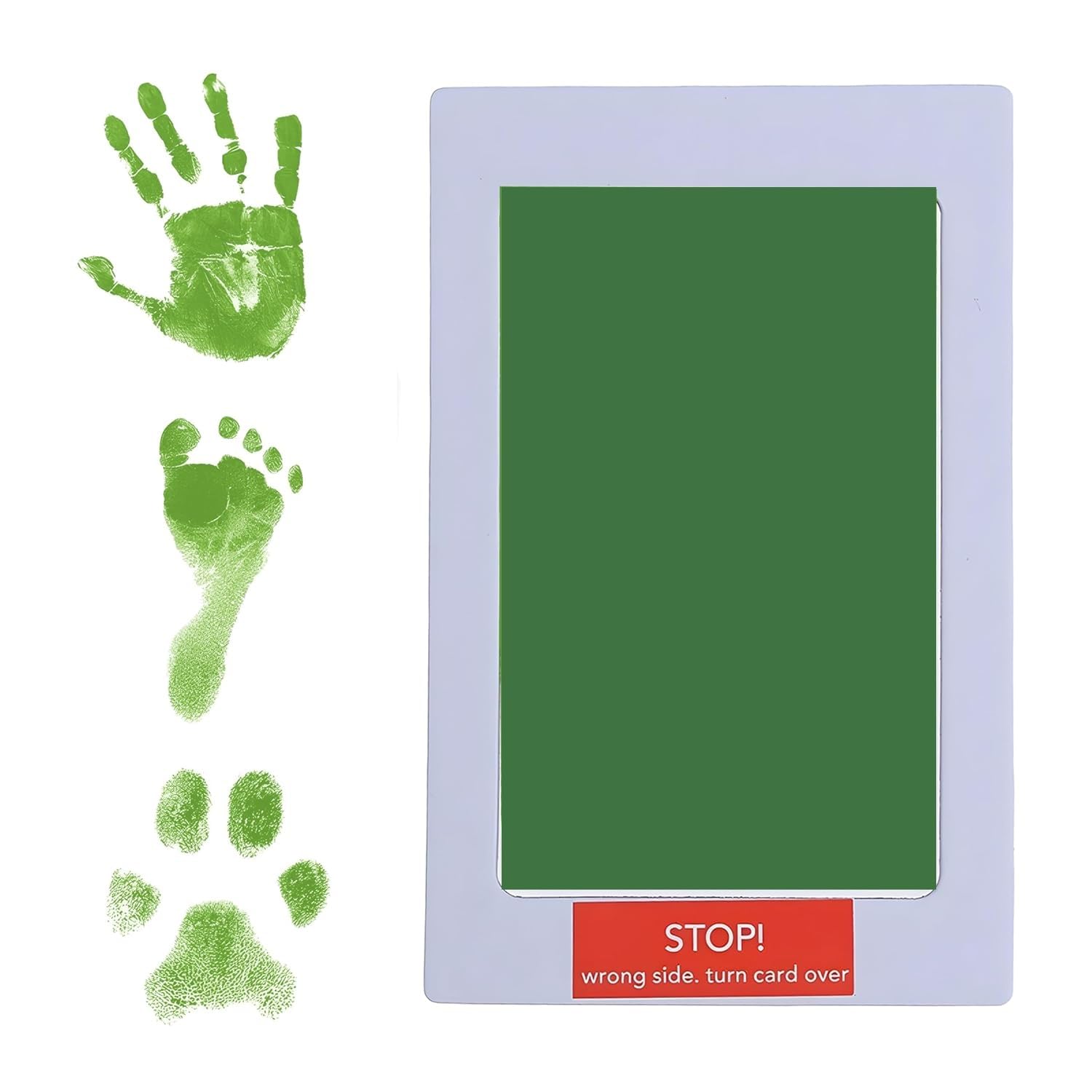 BABIES BLOOM Clean Touch Inkless Pad | Non-Toxic | Baby Handprint and Footprint Kit | Safe Ink for Newborns, Baby Hand and Foot Print Imprint Kit (Green)-image-35