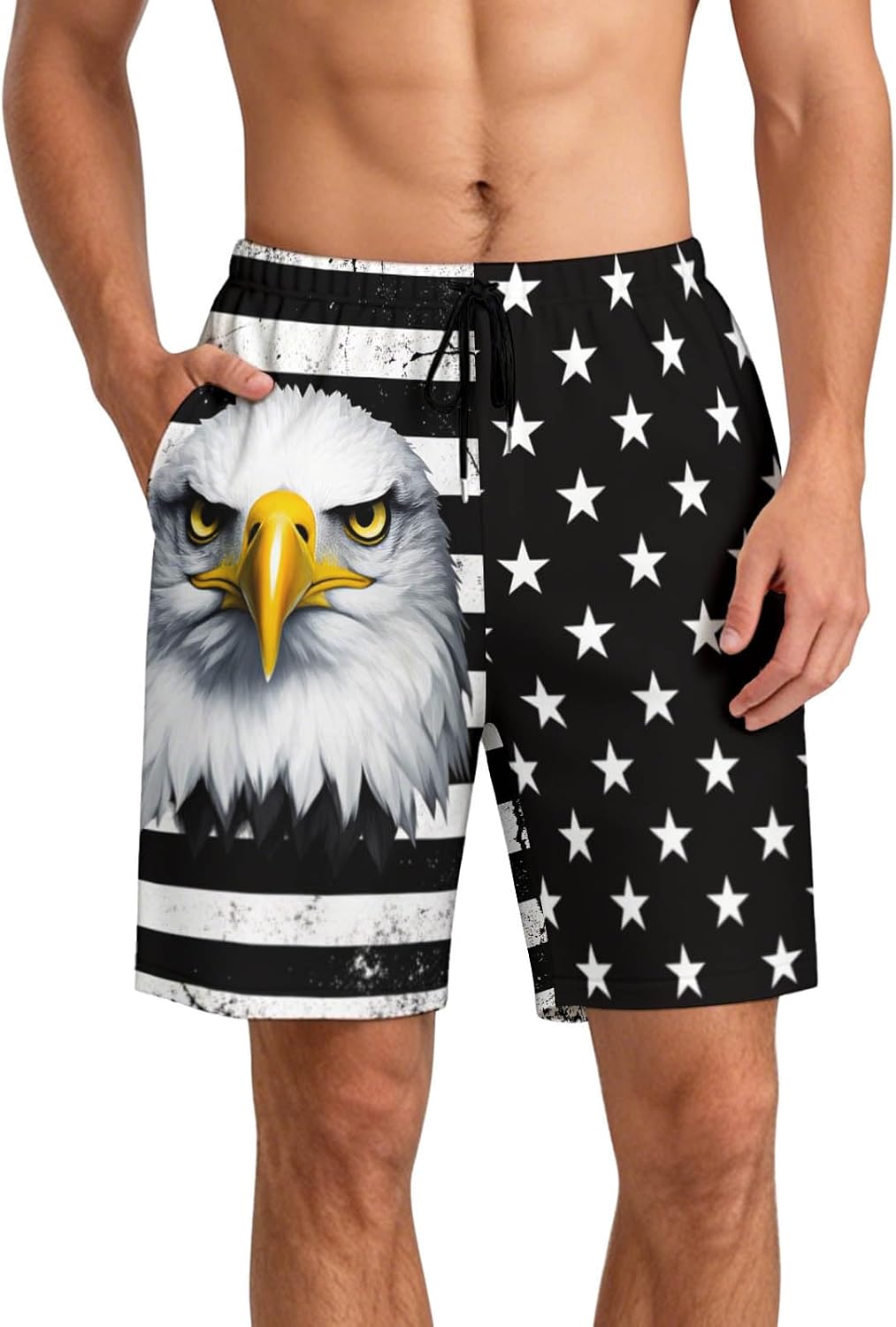 Mens Swim Trunks Stretch Bathing Suit Mens Board Shorts Mesh Lining Swim Shorts Swimwear for Beach Travel
