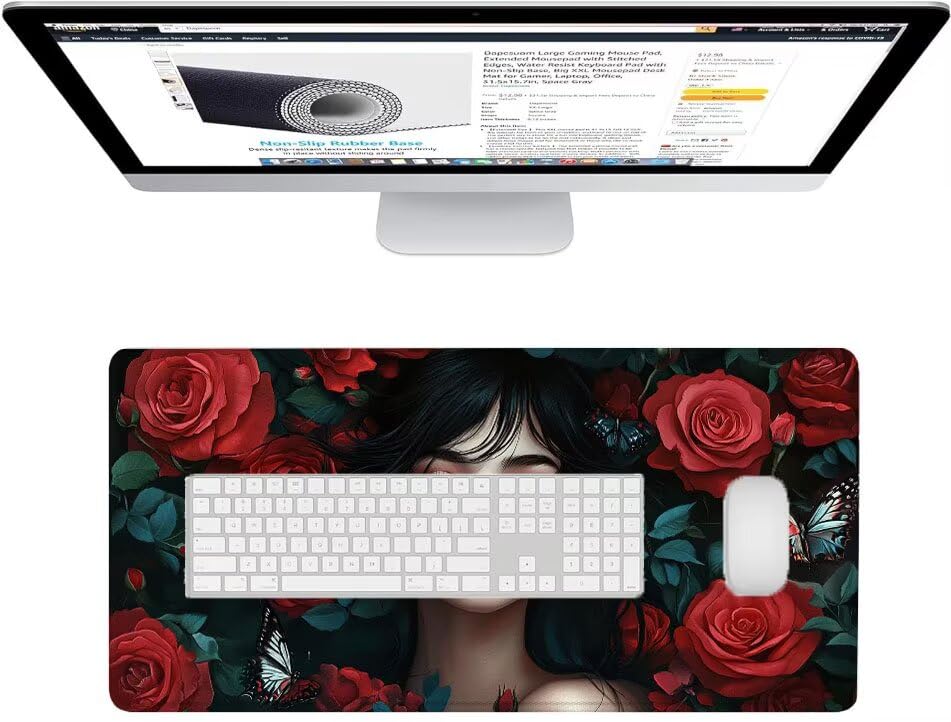 Mouse pad XXL rosa para evitar el dolor de muñeca y optimizar el espacio de tu PC 3