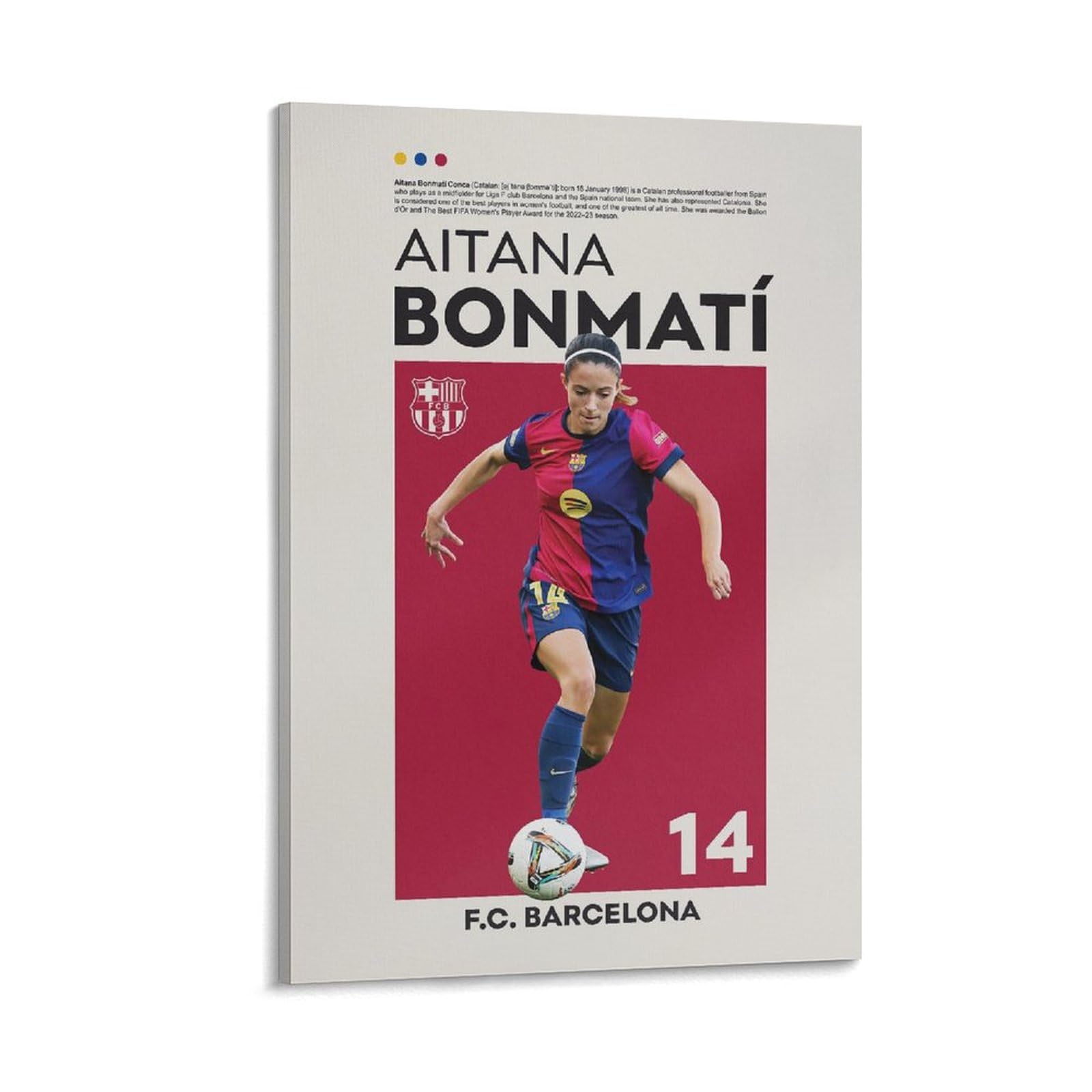 QZFNCOYU Aitana Bonmati Barcelona Footballer Art Poster Canvas Poster Bedroom Decor Landscape Office Room Decor Gift 12x18inch(30x45cm)
