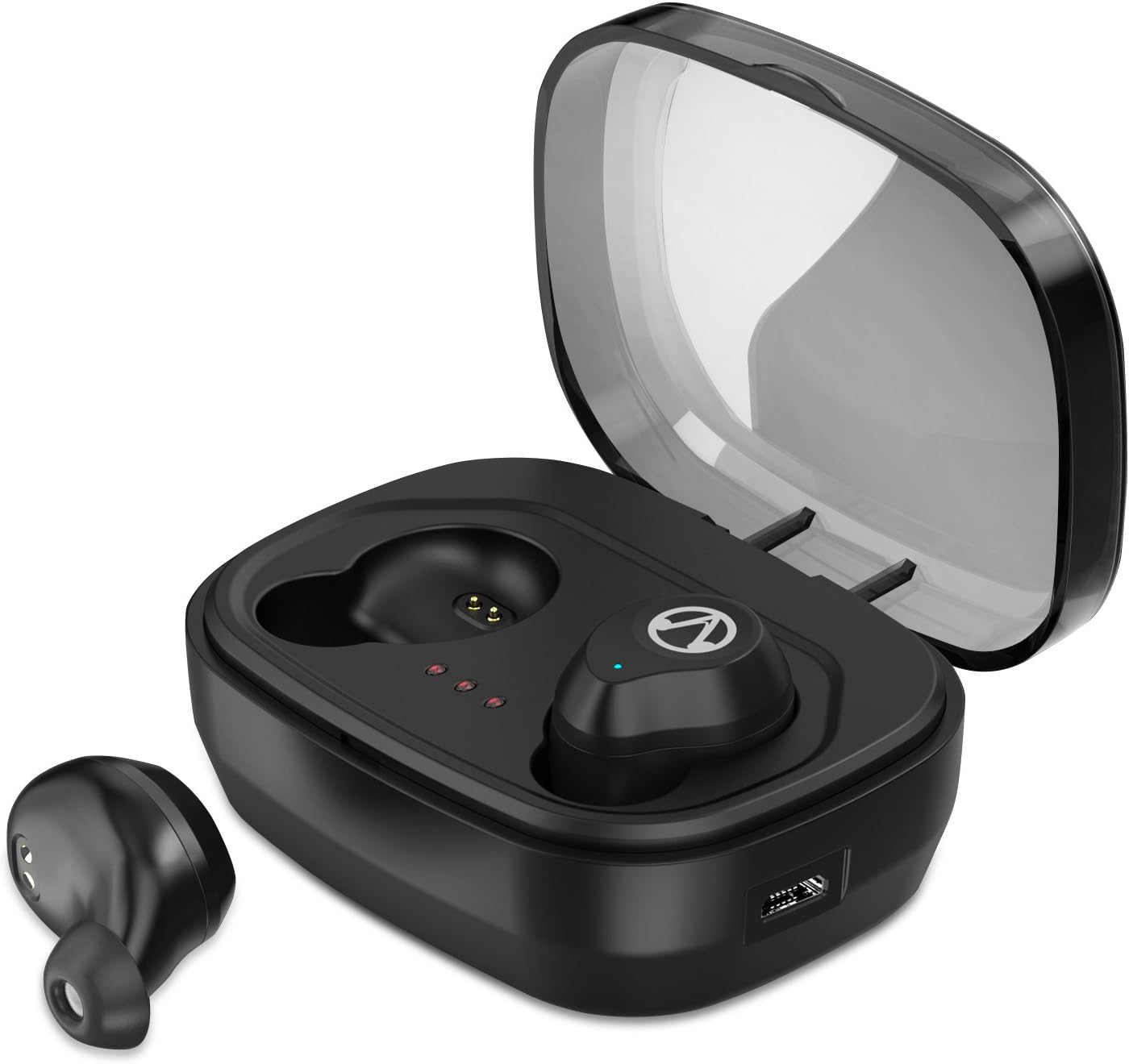 Akamino Wireless Earbuds, Bluetooth 5.0 True Wireless Headphones Strong Bass Noise Cancelling HiFi Stereo,IPX7 Waterproof Sports Bluetooth Headsets with Portable Charging Case