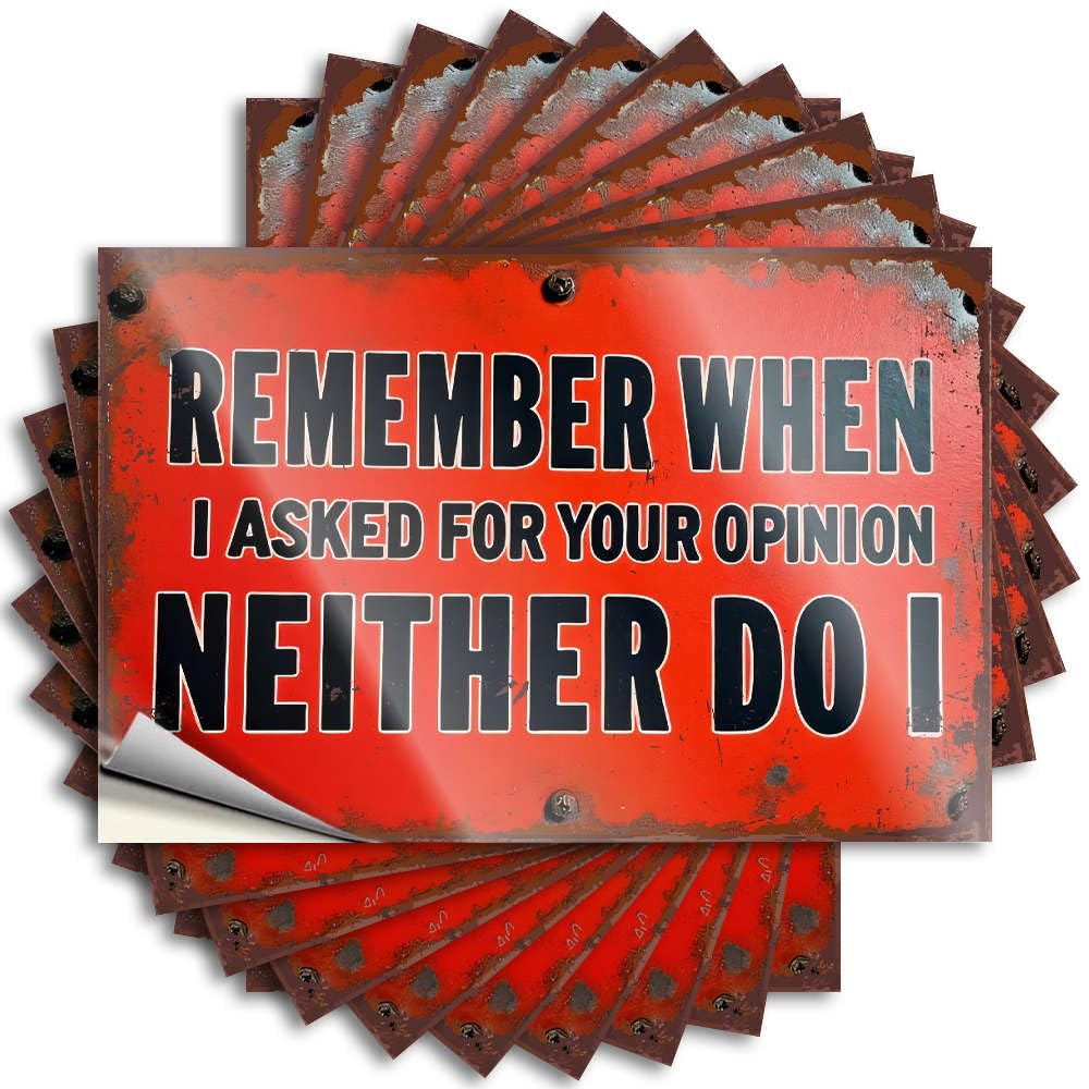 Kitchen Accessories Decor Garage Tattoo | Remember When I Asked for Your Opinion? Neither Do I. Affirmation Durable Vinyl Sticker Easy Apply for Outside(8X12CM)