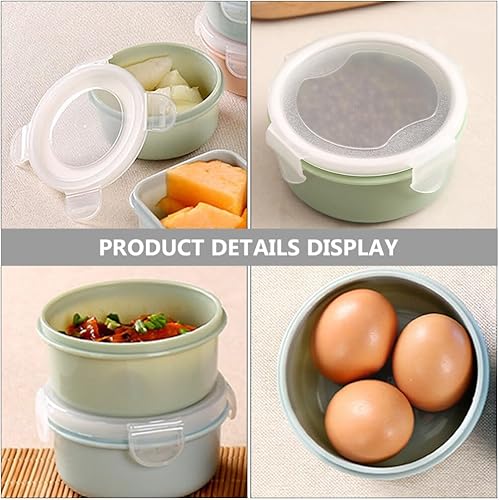 Miniatura 8 de Kichvoe 4 contenedores de almacenamiento de alimentos con tapas redondas para alimentos, frutas, verduras, cajas de almacenamiento, refrigerador,