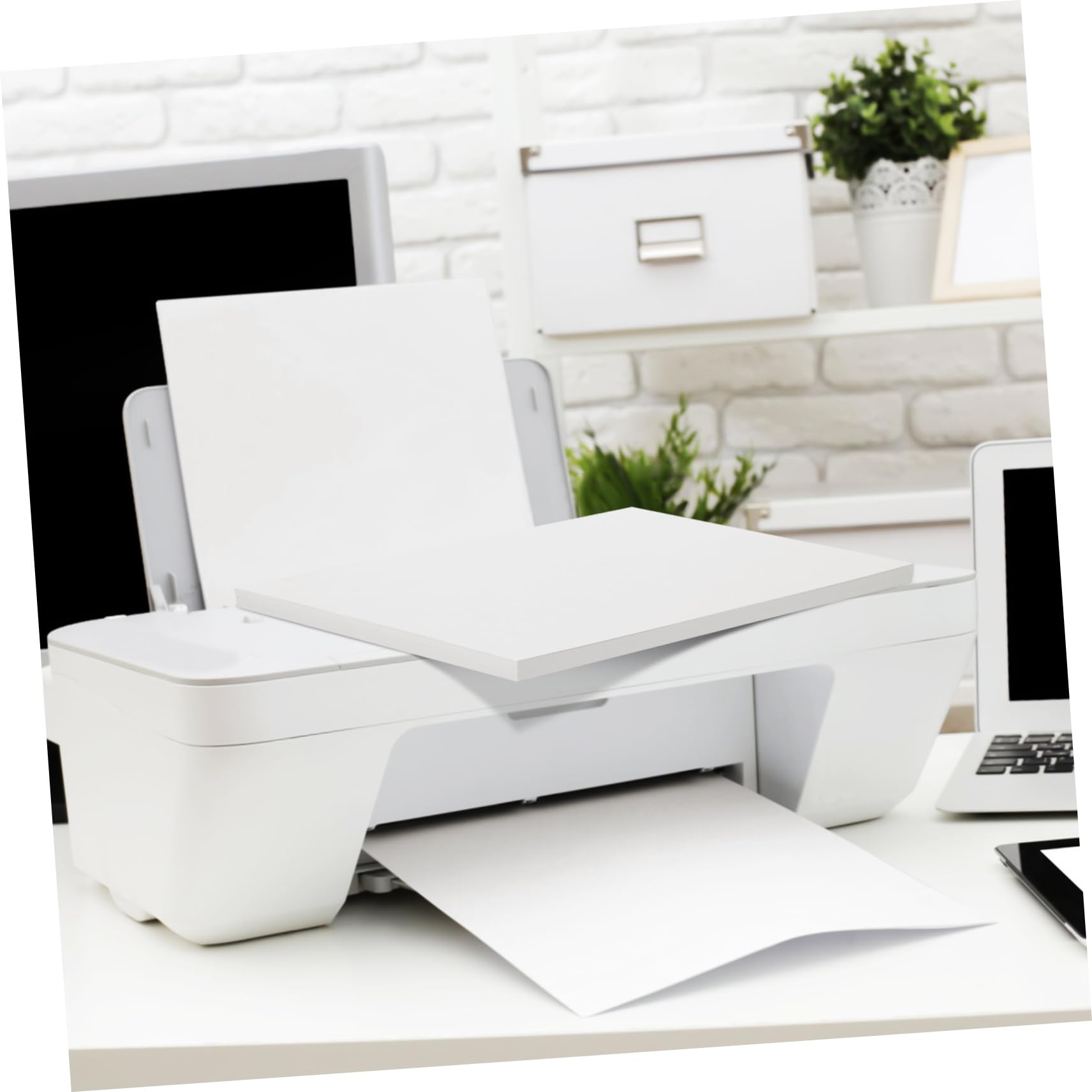 Angoily Papier d'Imprimante A4 Vierge 100 Feuilles Surface Lisse Compatibilité pour Imprimantes et Copieurs Fournitures de Bureau