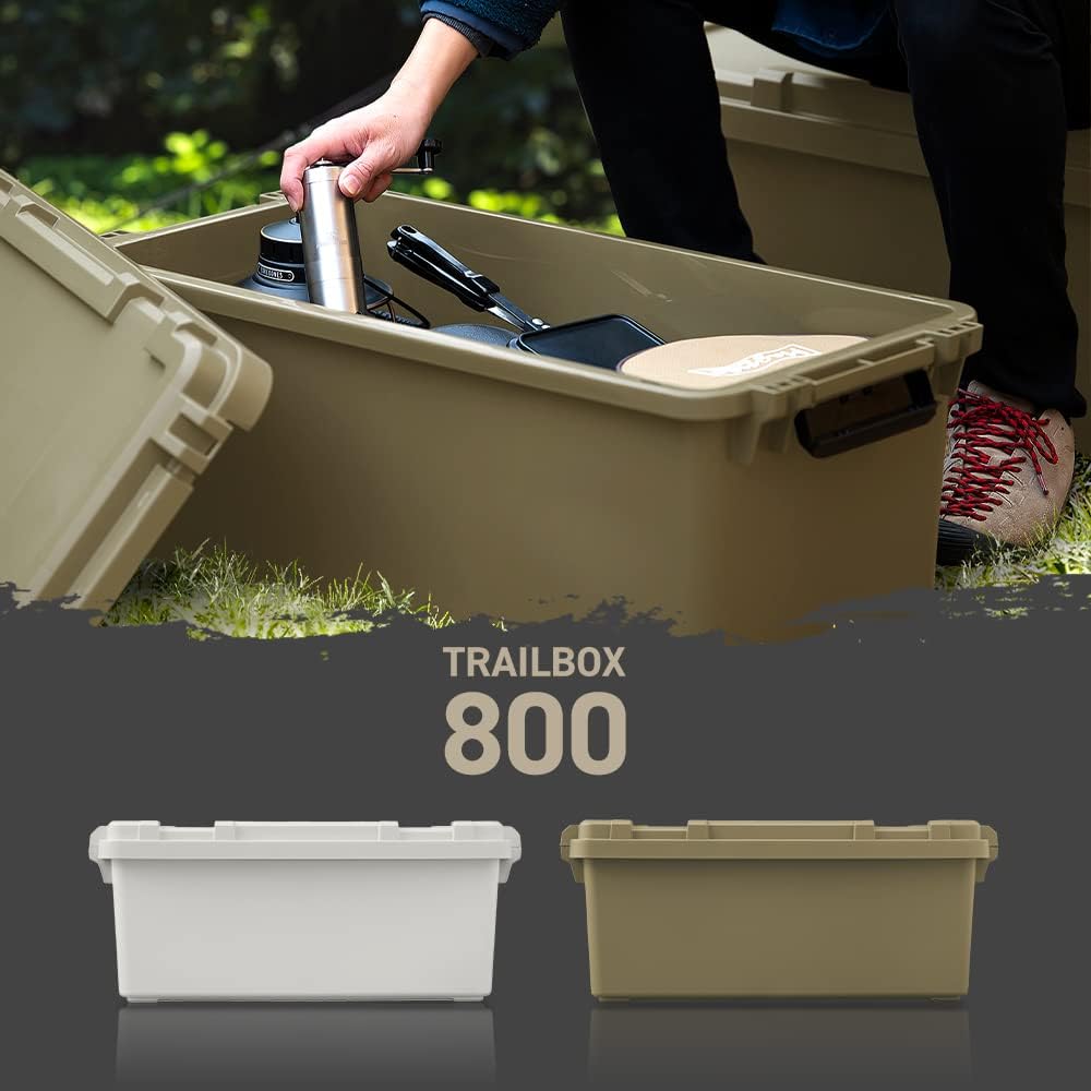 アイリスオーヤマ 収納ボックス コンテナ 収納ケース キャンプ用品 屋外収納 TRAILBOX 800 TRB-800 57L ホワイトアッシュ