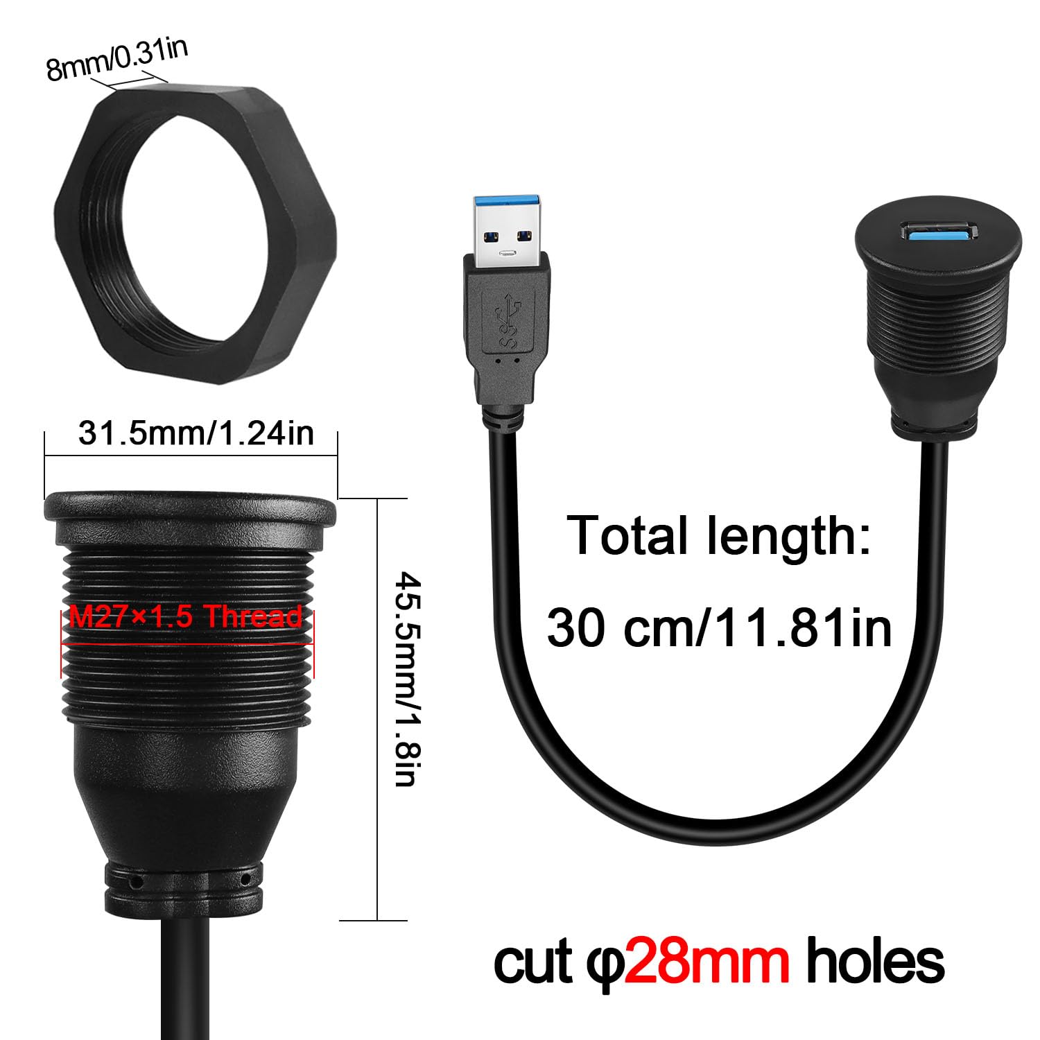 QIANRENON Adattatore Da USB 3.0 A USB C, Montaggio