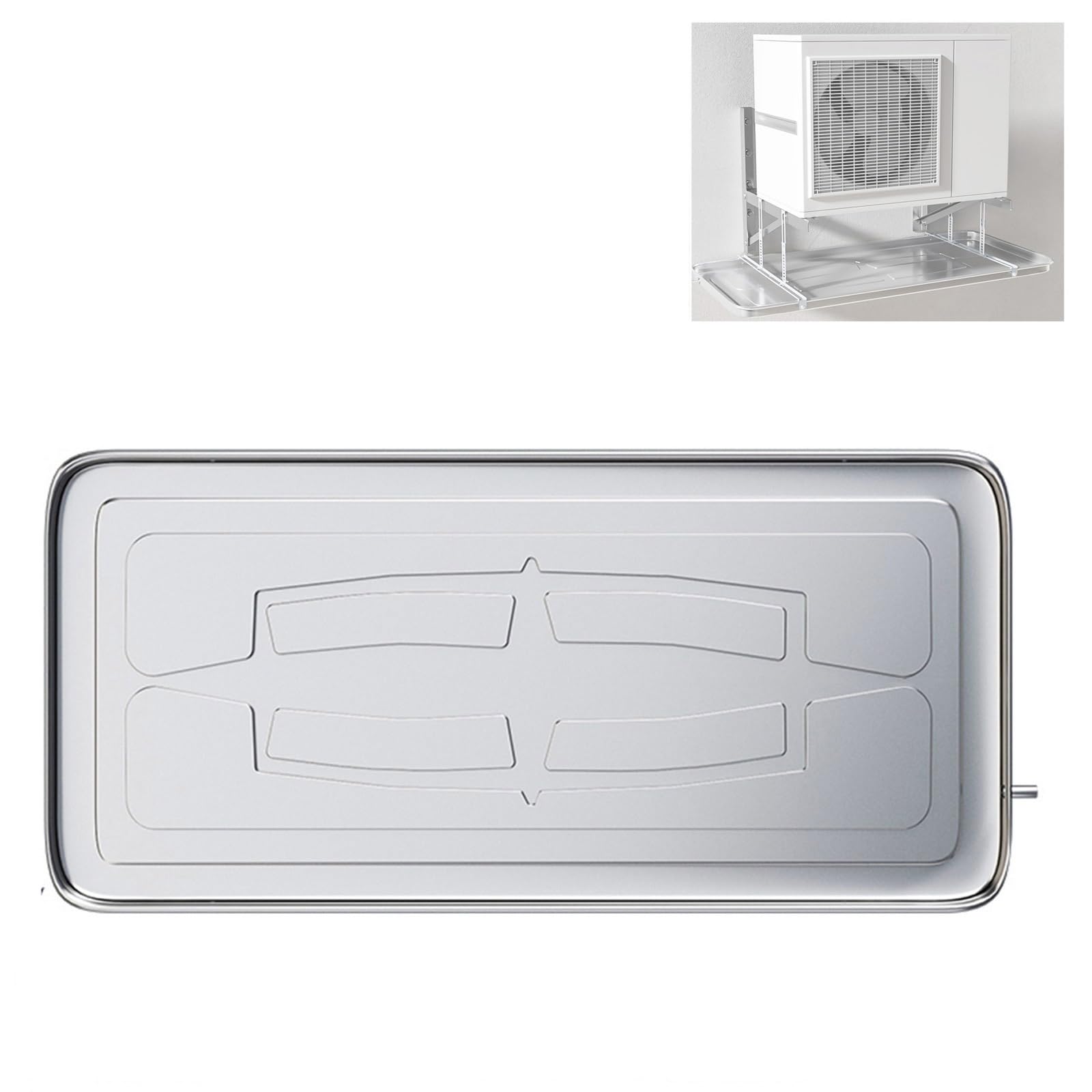 Vaschetta Condensa Condizionatore con Staffe, Bacinella Vaschetta Raccogligocce per Condizionatori per Sistemi di Condizionatori Split a Pompa di Calore(93x44cm/36.6x17.3in)