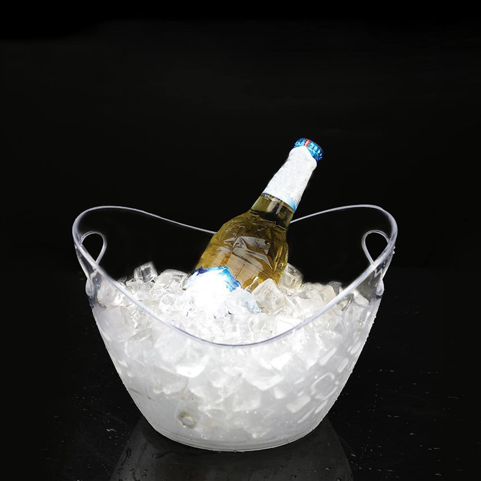 Cubeta​para Hielo, Cubos de Hielo Cubo de Hielo de plástico Transparente Simple 4L Estante de Almacenamiento de Botellas de Vino, champán y Cerveza para Cubo de Hielo Cubo de Bar Cubo de champán