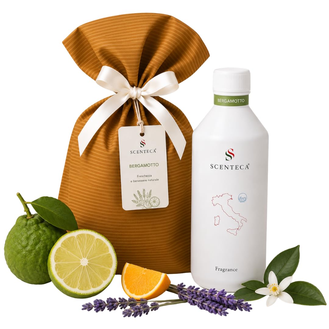 Nachfüllung für Kaltnebel-Diffusoren 250 ml Duft Bergamotte, Raumduft mit ätherischen Ölen aus Bergamotte, Orange und Lavendel, blumig-zitrischer Duft für Zuhause und Büro