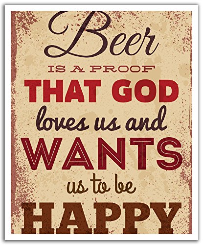 Jp London Pos2435 Ustrip Peel And Stick Removable Wall Decal Sticker Mural Happy Beer Poster Vintage Ad, 19.75-Inch By 24-Inch #TOP21