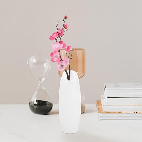 Miniatura 3 de Jarrón de plástico nórdico de ciruela, jarrones de plástico, contenedor hidropónico, florero pequeño, florero fresco, florero de plástico blanco,