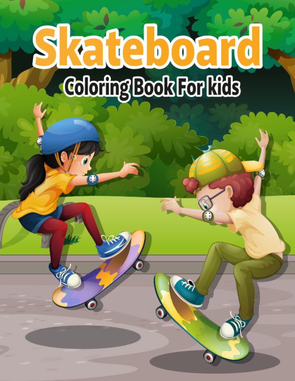 Skateboard Coloring Book for Kids: 50 Cute and Amazing Skateboarding Designs to Color & Relieve Stress for Boys and Girls of All Ages!