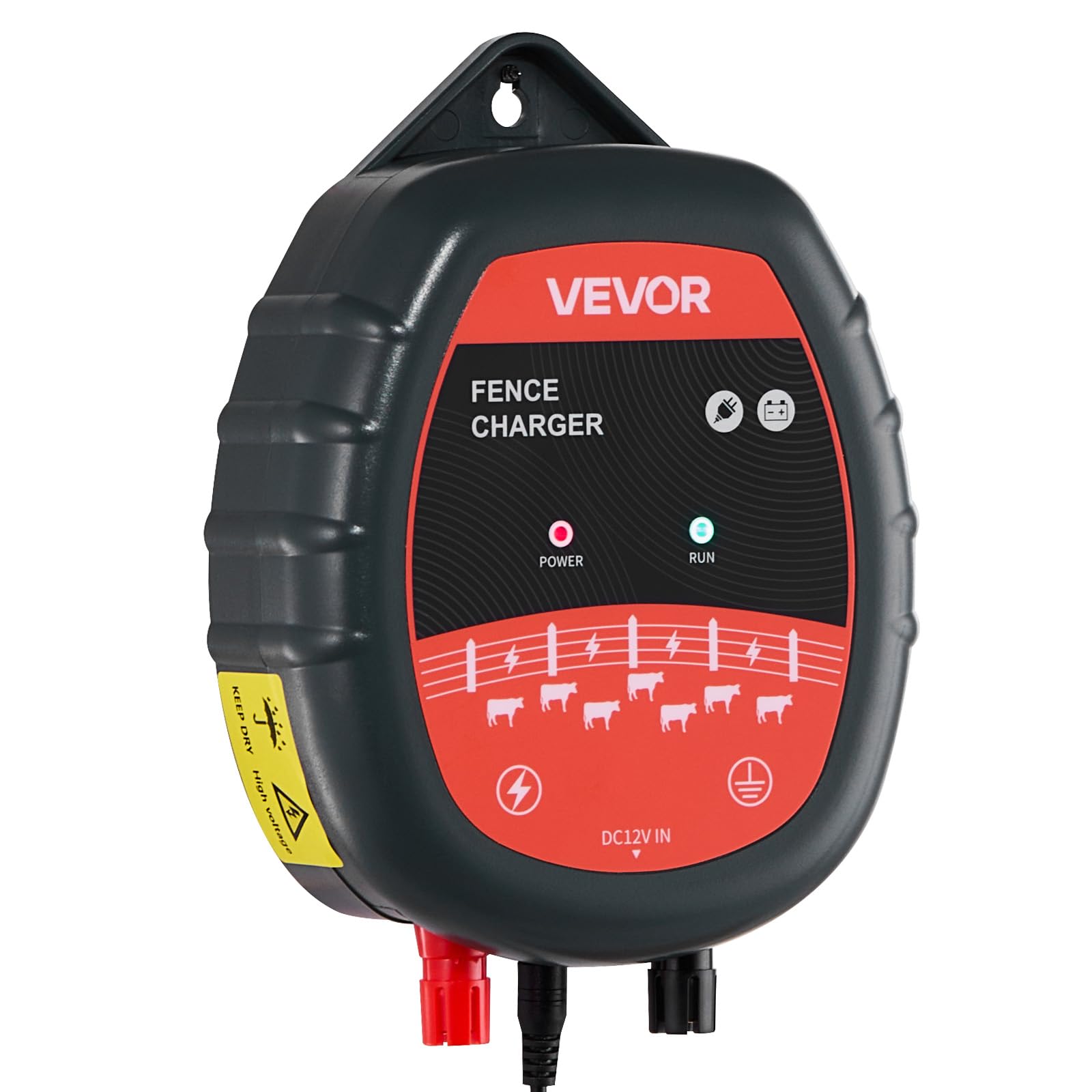 VEVOR Caricabatterie per Recinzioni Elettriche, 10 kV 1 J Elettrificatore per Recinzioni Elettriche AC/DC con Indicatore LED, Impedisce l'Intrusione di Animali Selvatici per Pollame da Allevamento
