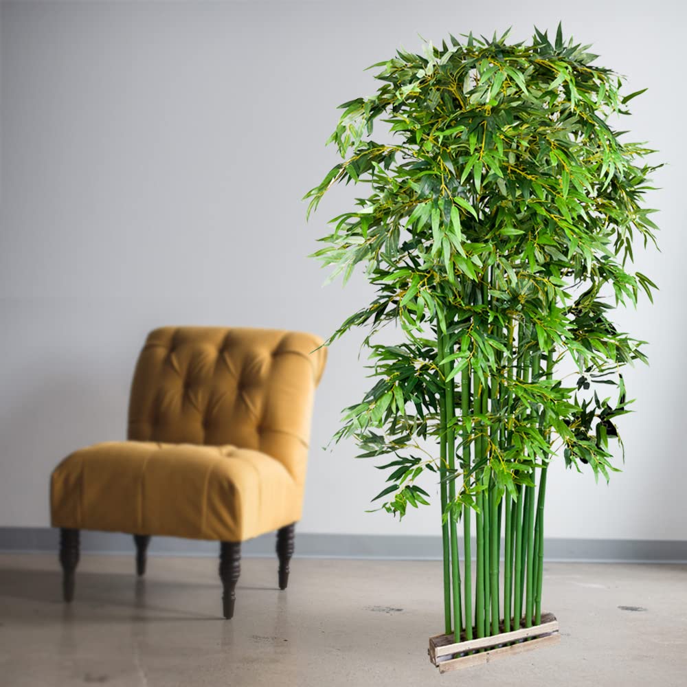 Bambou Plante Arbre Artificielle Brise Vue 200cm Bois Véritable Decovego