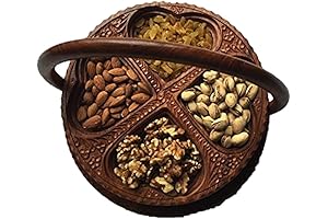 12" Exquisite Hand Carved Wooden Collapsible Fruit Bowl- An Enduring Gift