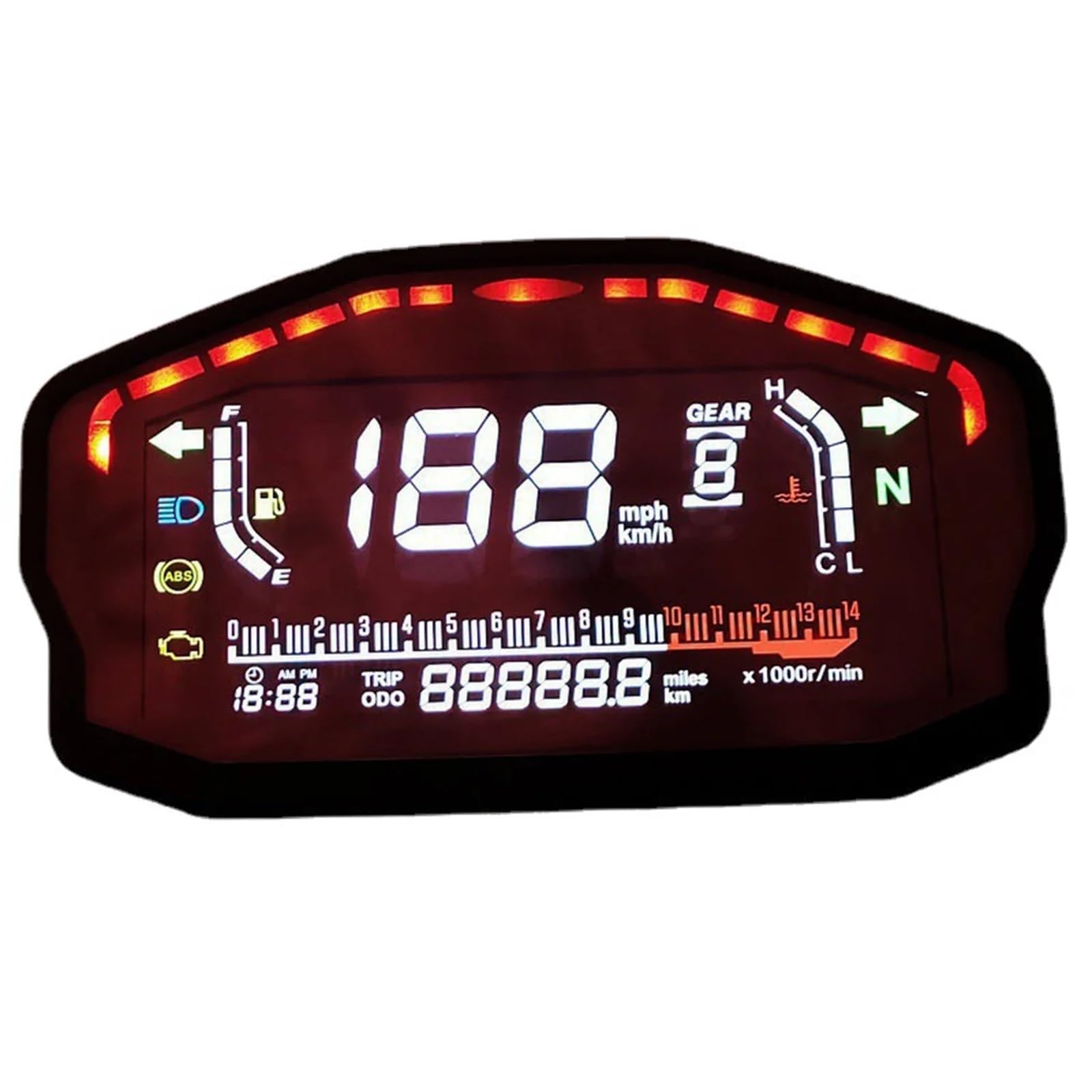 Prędkościomierz motocyklowy Uniwersalny motocyklowy prędkościomierz LCD pasuje do BMW pasuje do Honda 1 2 4 cylindry Moto cyfrowy licznik kilometrów deska rozdzielcza