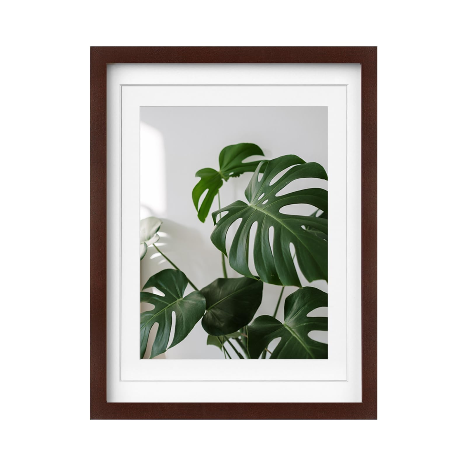 Egofine 12x16 Picture Frames with Plexiglass, Display Pictures 9x12/11x14 with Mat or 12x16 Without Mat for Tabletop and Wall Mounting, Walnut Color